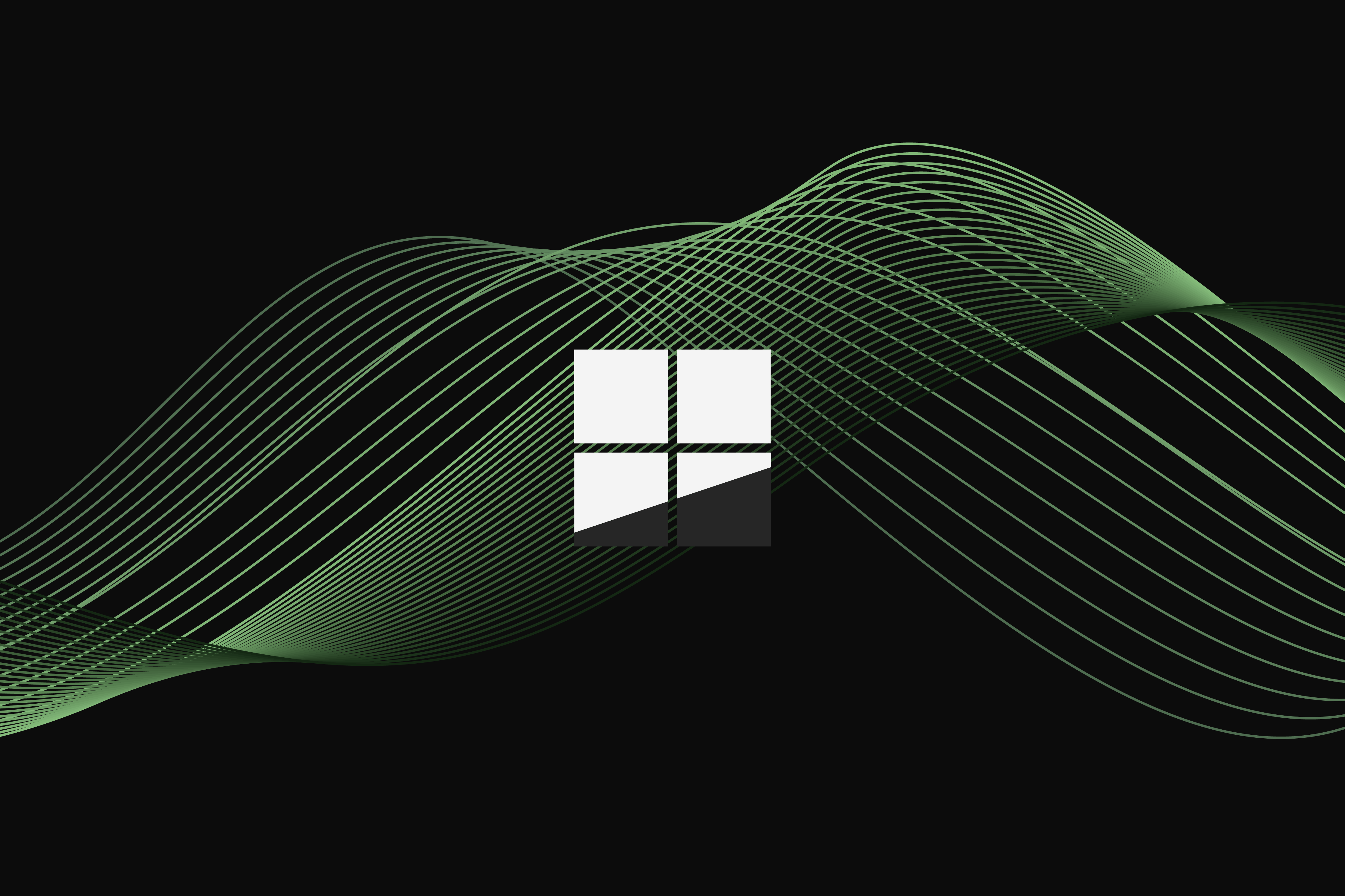 General 4500x3000 logo windows logo Microsoft lines waveforms simple background black green dystopian operating system