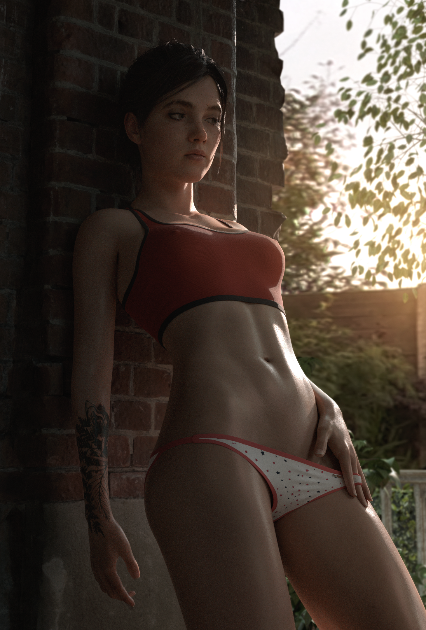 General 1460x2160 Ellie Williams The Last of Us video games video game girls underwear bra sports bra panties artwork CGI fan art HydraFXX