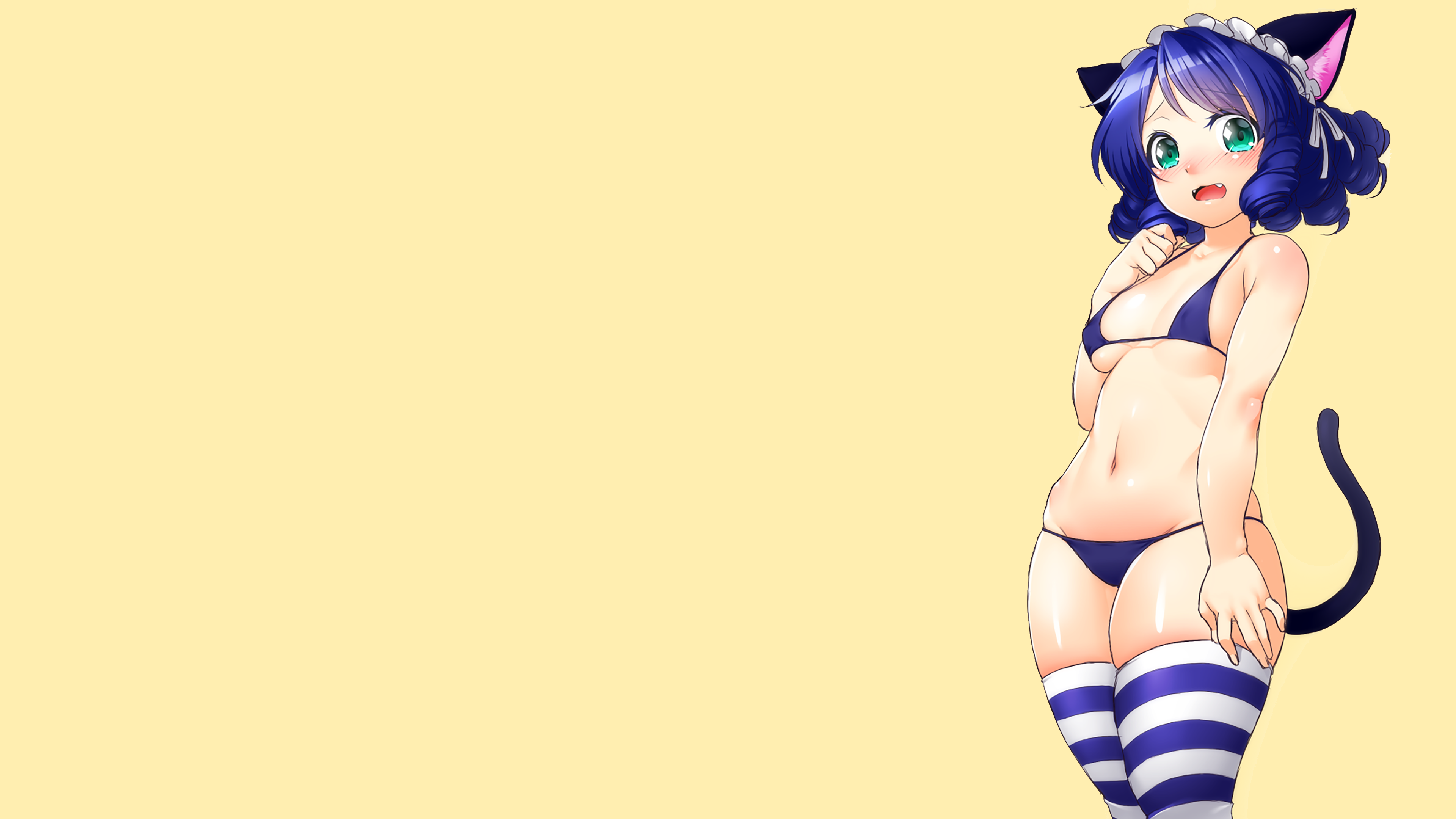 Anime 3840x2160 bikini Onsoku Inu animal ears tail anime girls cat girl Show By Rock!! Hijirikawa Cyan