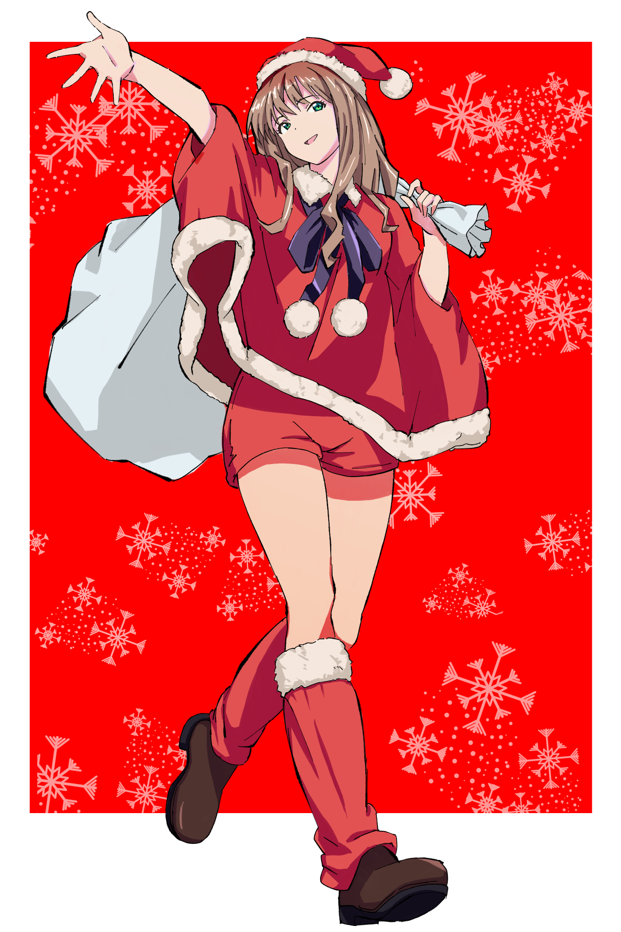 Anime 1234x1850 anime anime girls SSSS.Dynazenon Minami Yume long hair brunette solo artwork digital art fan art Christmas clothes