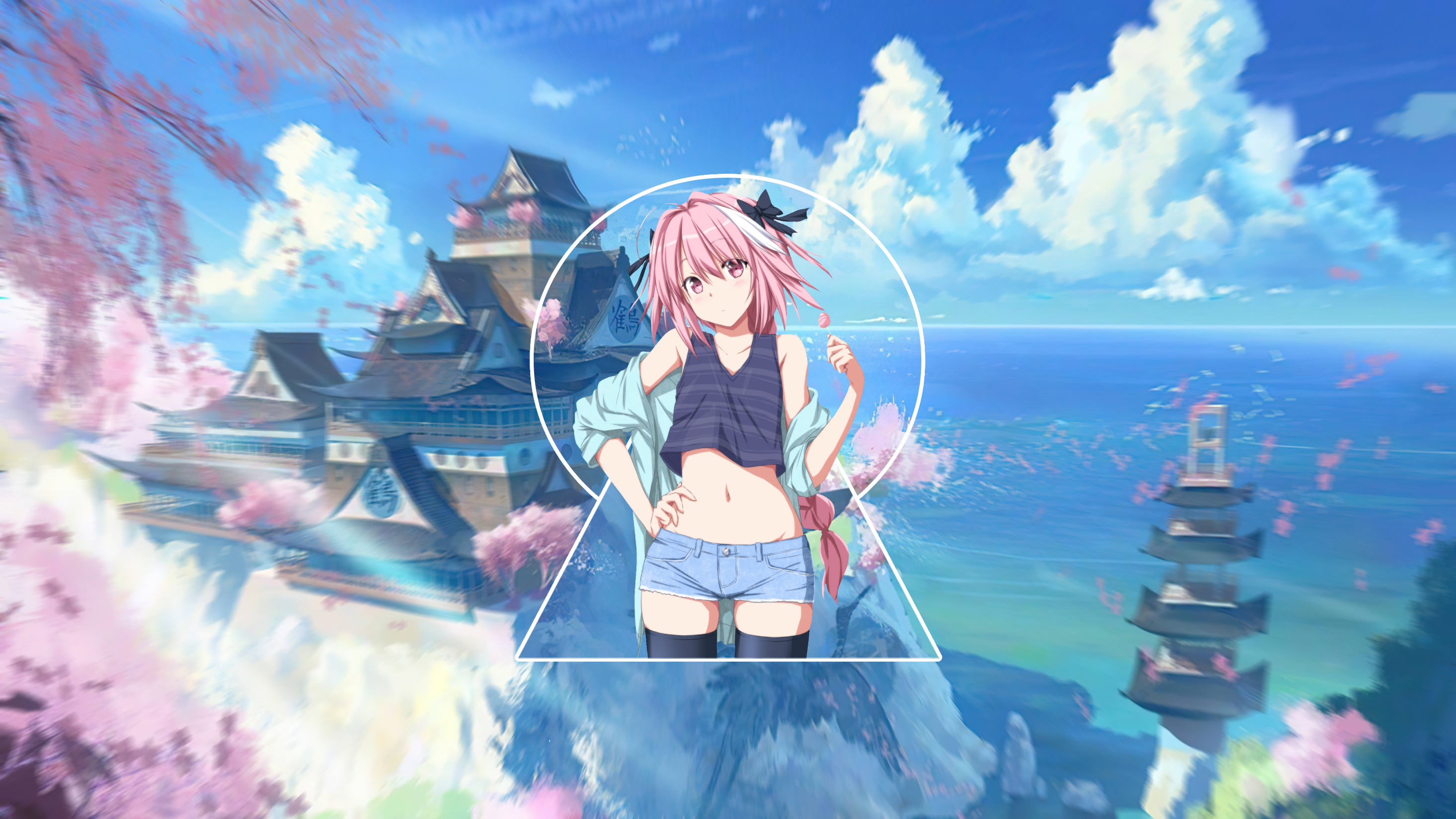 Anime 2933x1650 Astolfo (Fate/Apocrypha) picture-in-picture digital art Fate series femboy