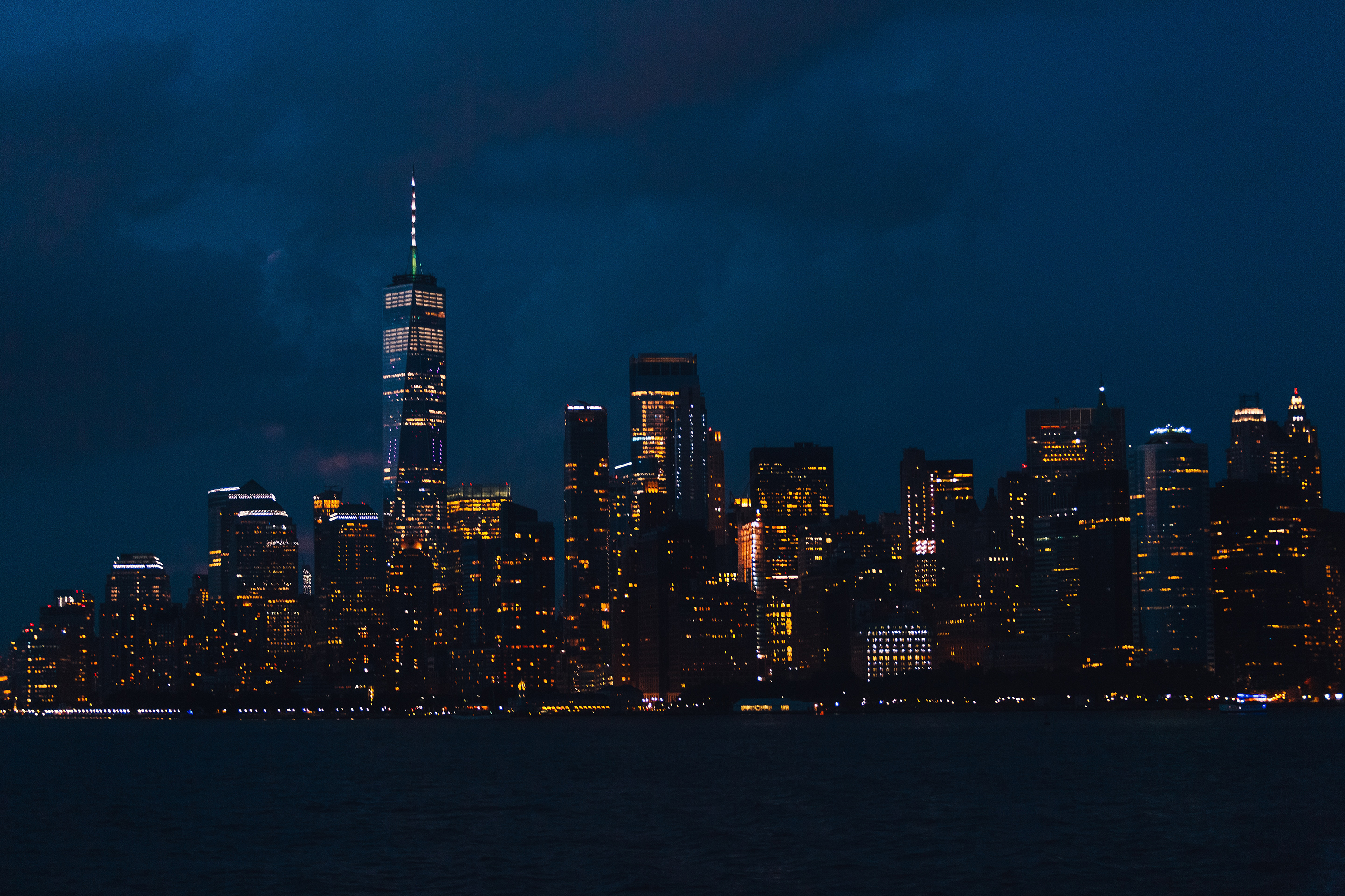 General 3000x2000 city New York City lights USA One World Trade Center Manhattan