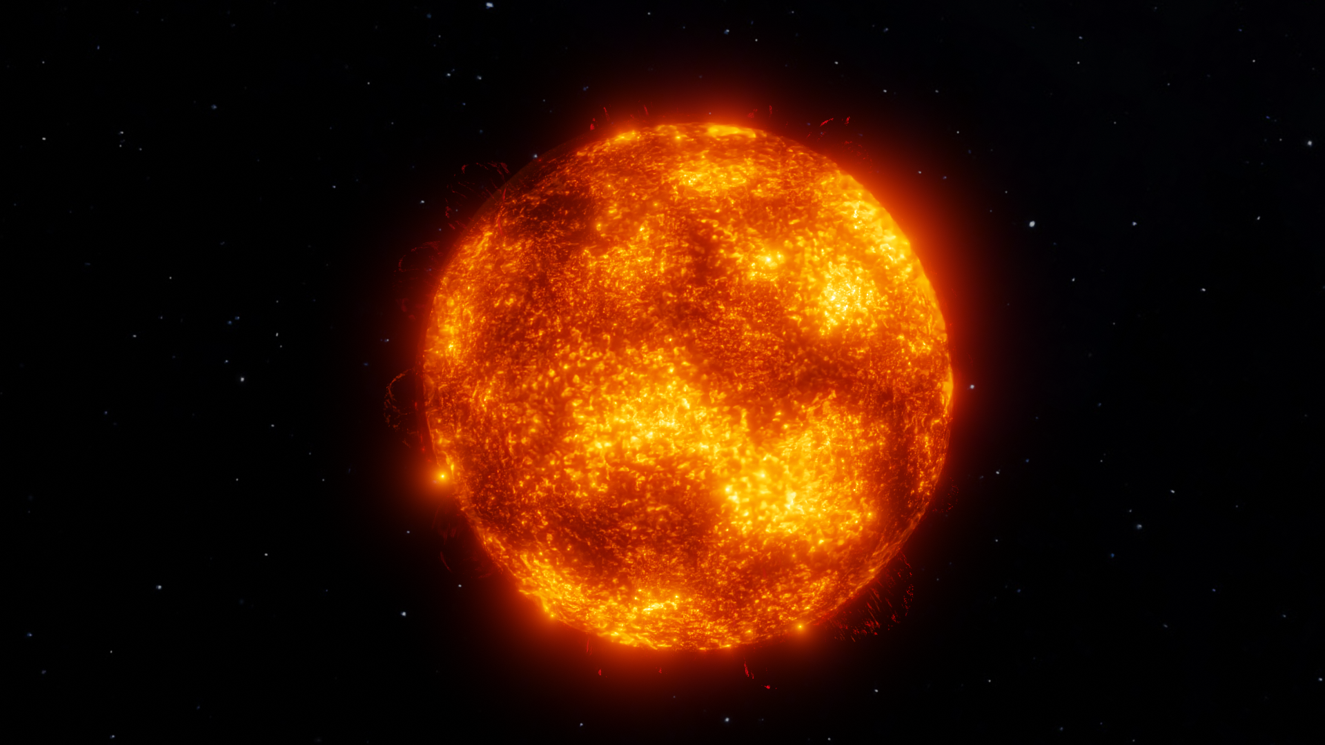 General 1920x1080 space Sun stars red sun Blender 3D Abstract CGI digital art