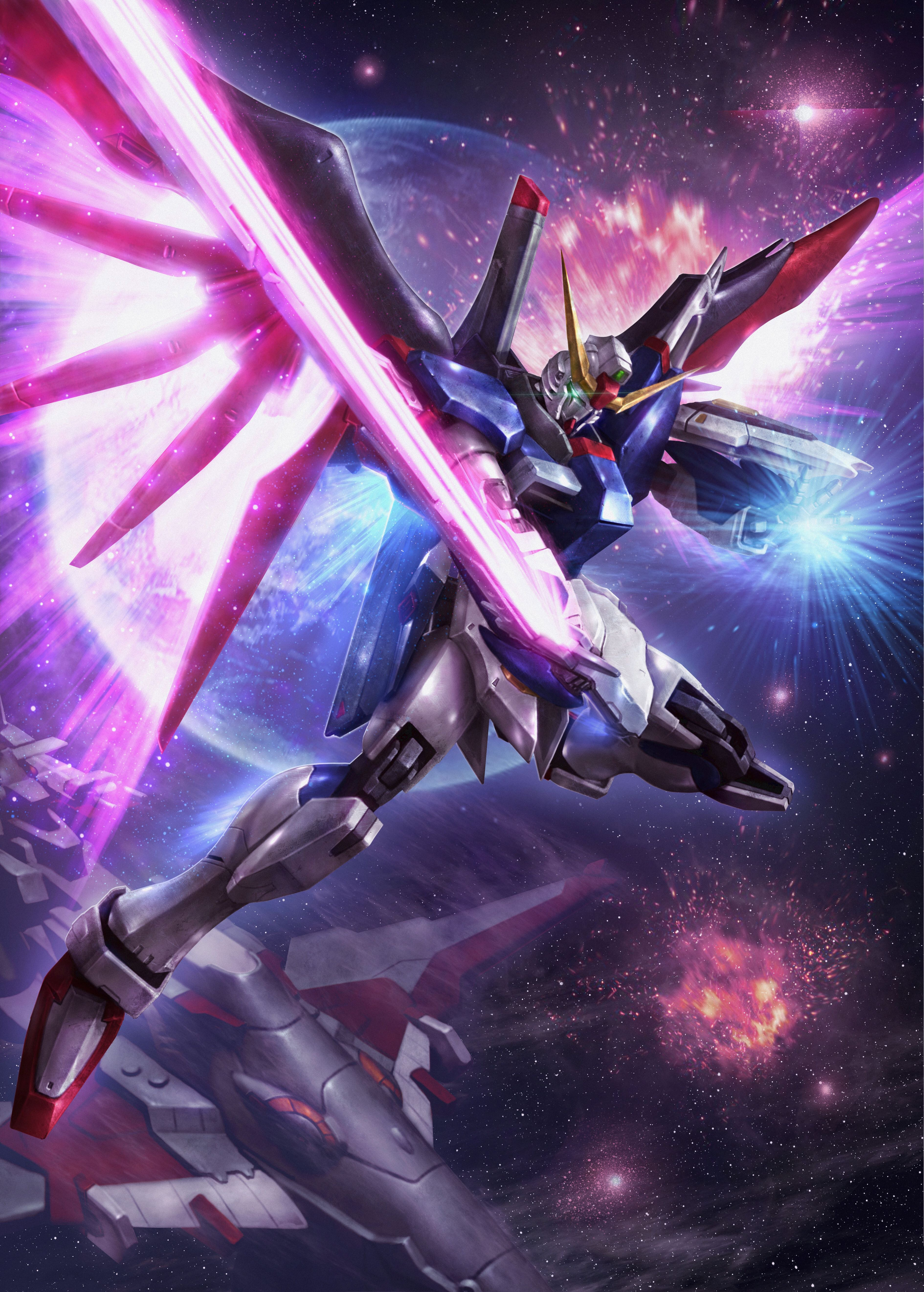 Anime 3779x5281 Super Robot Taisen Destiny Gundam Gundam Mobile Suit Gundam SEED Destiny anime mechs artwork digital art fan art