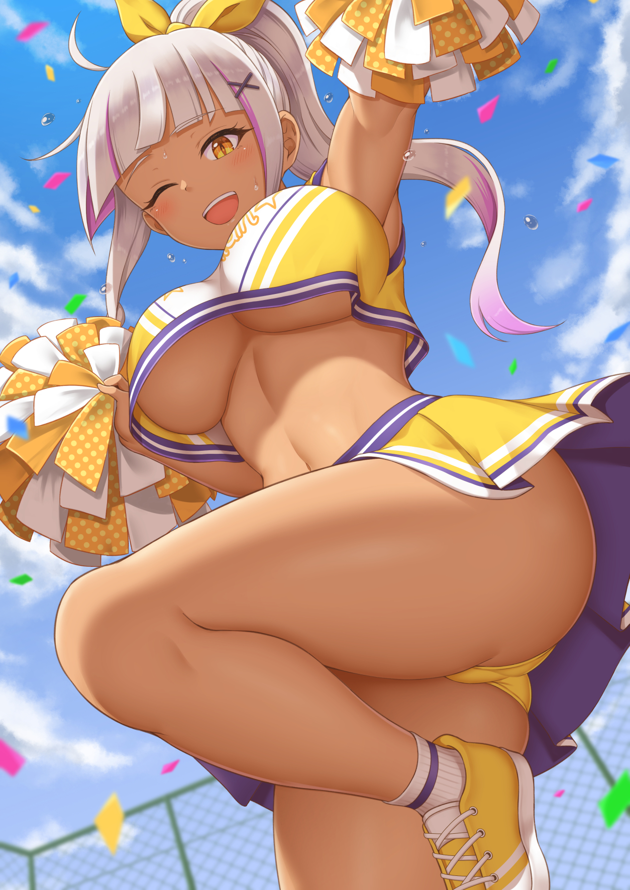 cheerleaders, underboob, big boobs, anime, anime girls, upskirt, panties,  yellow eyes | 1254x1771 Wallpaper - wallhaven.cc