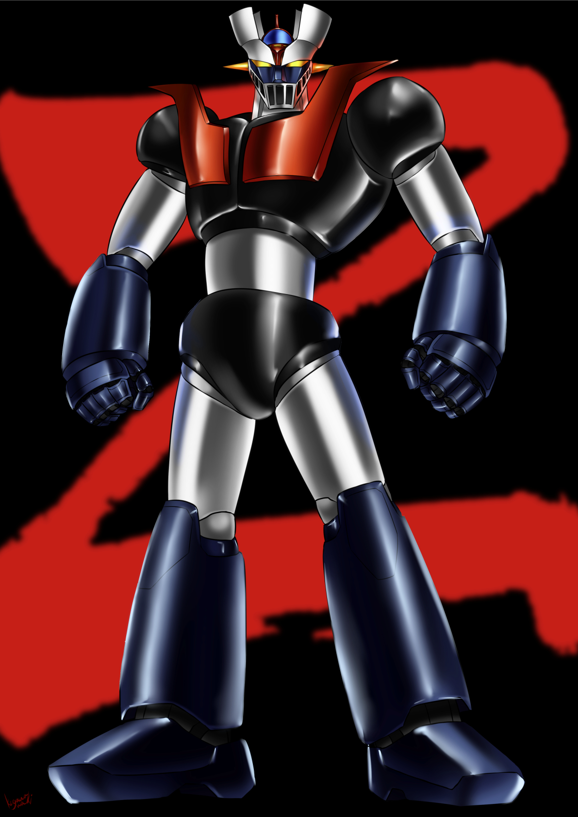 Anime 1191x1684 anime mechs Super Robot Taisen Mazinger Z Mazinger Z (Series) artwork digital art fan art