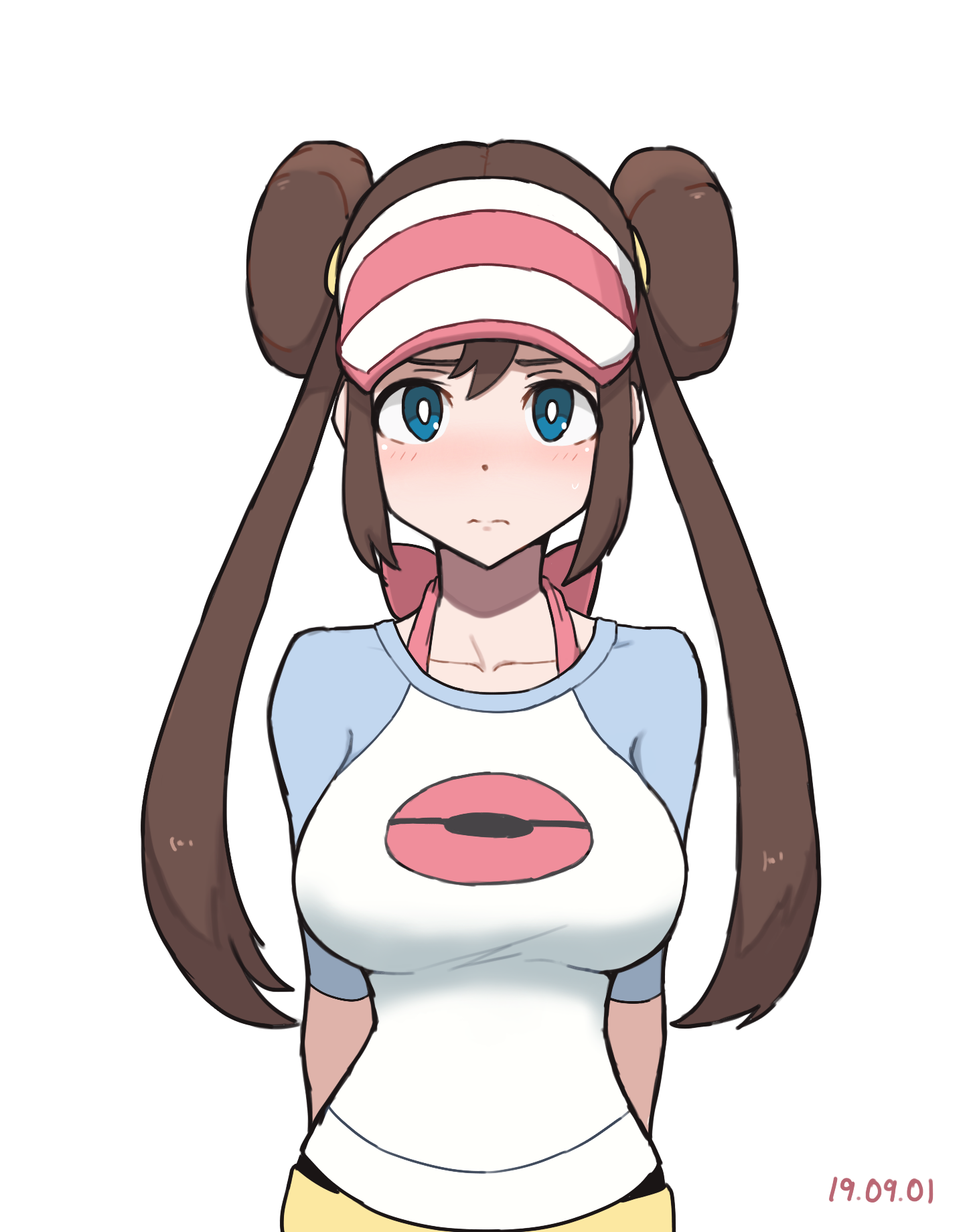 Anime 1450x1841 anime anime girls Pokémon Rosa (Pokémon) long hair twintails brunette solo artwork digital art fan art hat