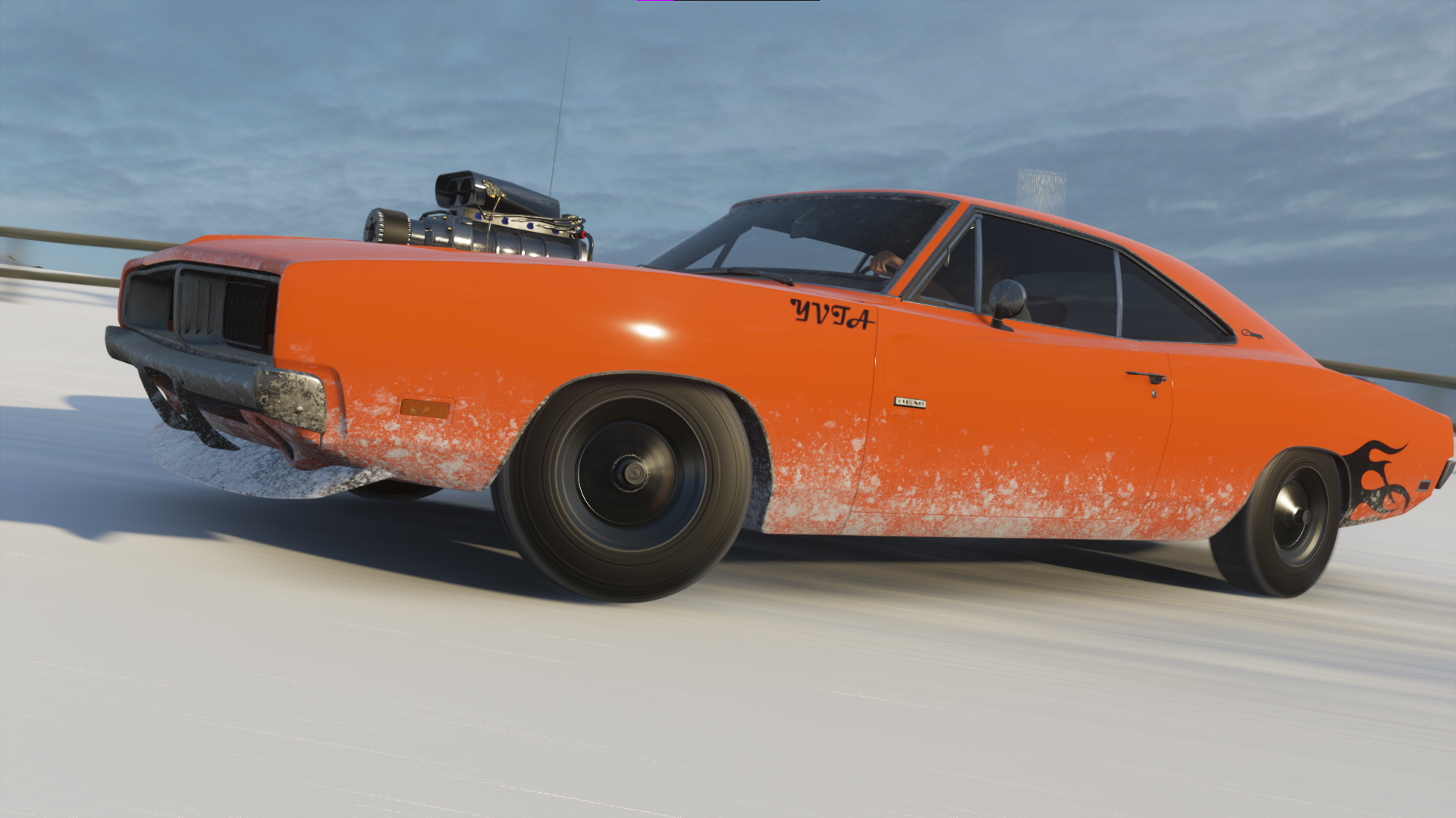 General 1920x1080 Forza Horizon Forza Horizon 4 Dodge Charger orange Hemi snow cold car video games
