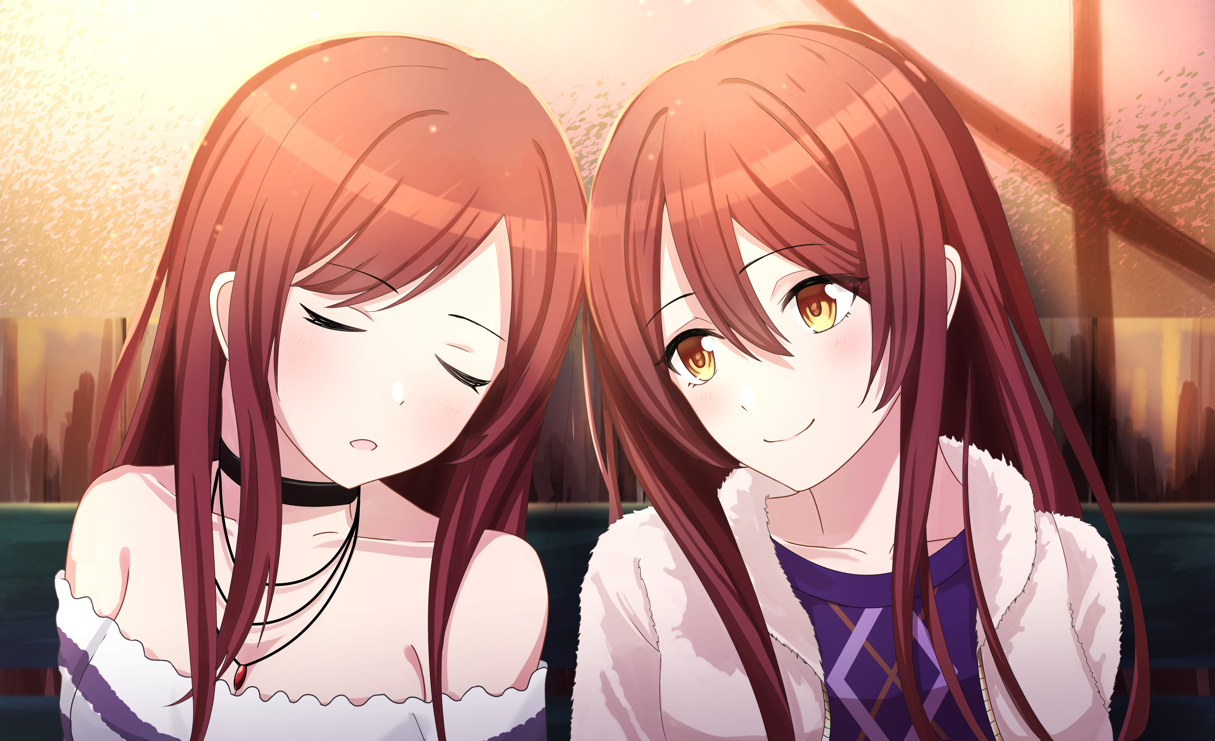 Anime 4093x2498 anime anime girls THE iDOLM@STER THE iDOLM@STER: Shiny Colors Oosaki Amana Oosaki Tenka long hair brunette twins