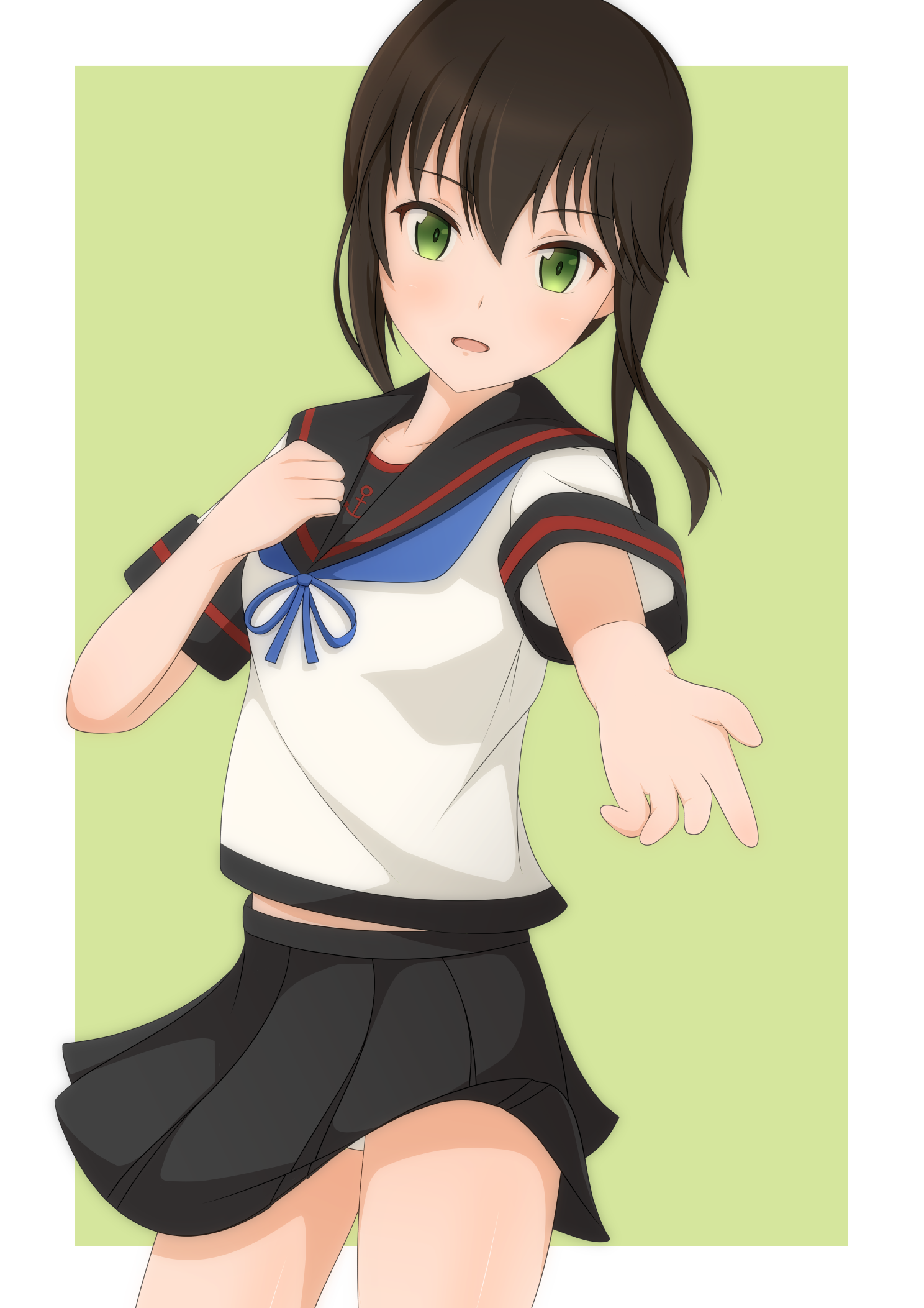 Anime 1488x2105 anime anime girls Kantai Collection Fubuki (KanColle) school uniform brunette