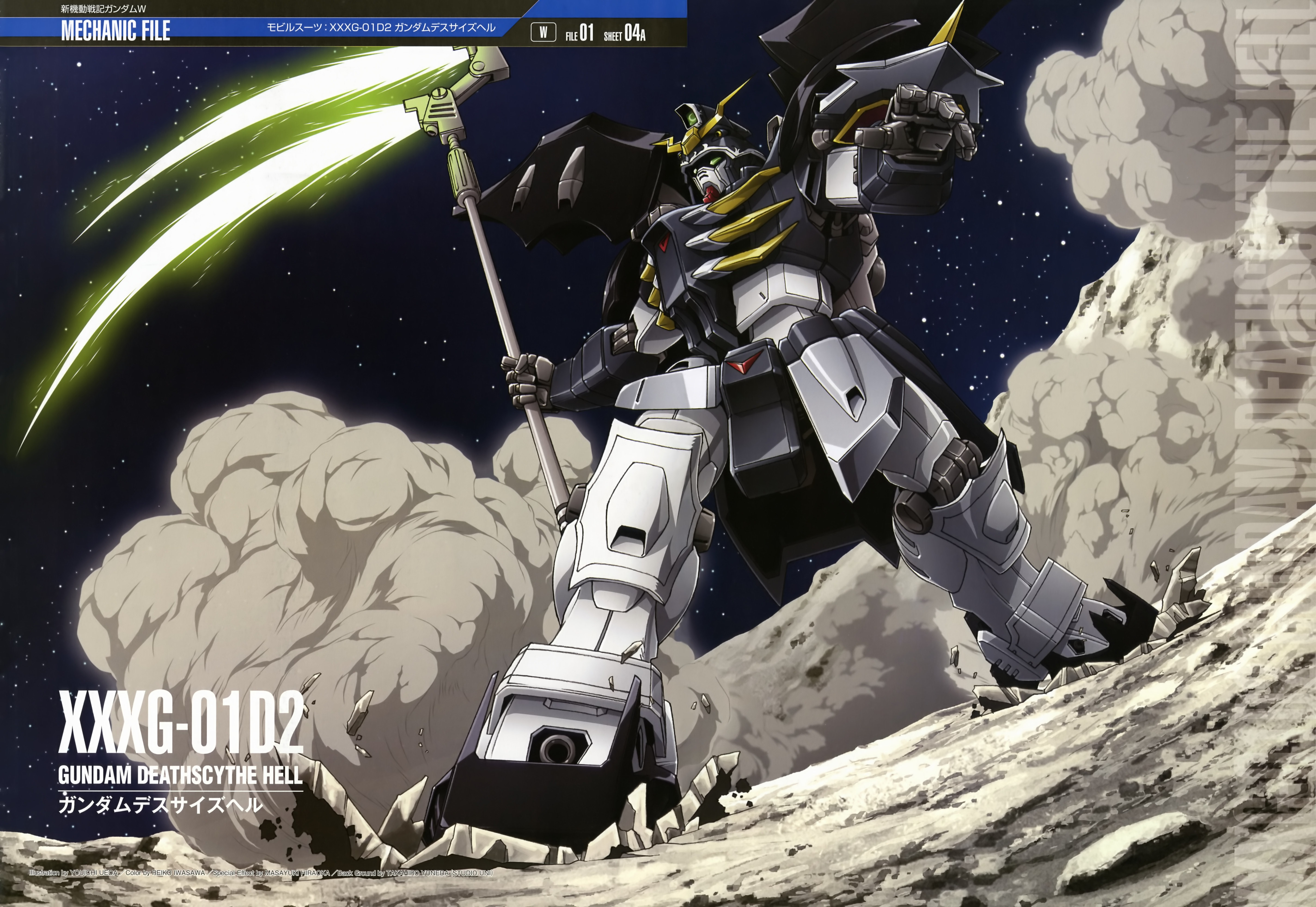 Anime 5695x3925 anime mechs Gundam Mobile Suit Gundam Wing Super Robot Taisen Gundam Deathscythe Hell artwork digital art fan art