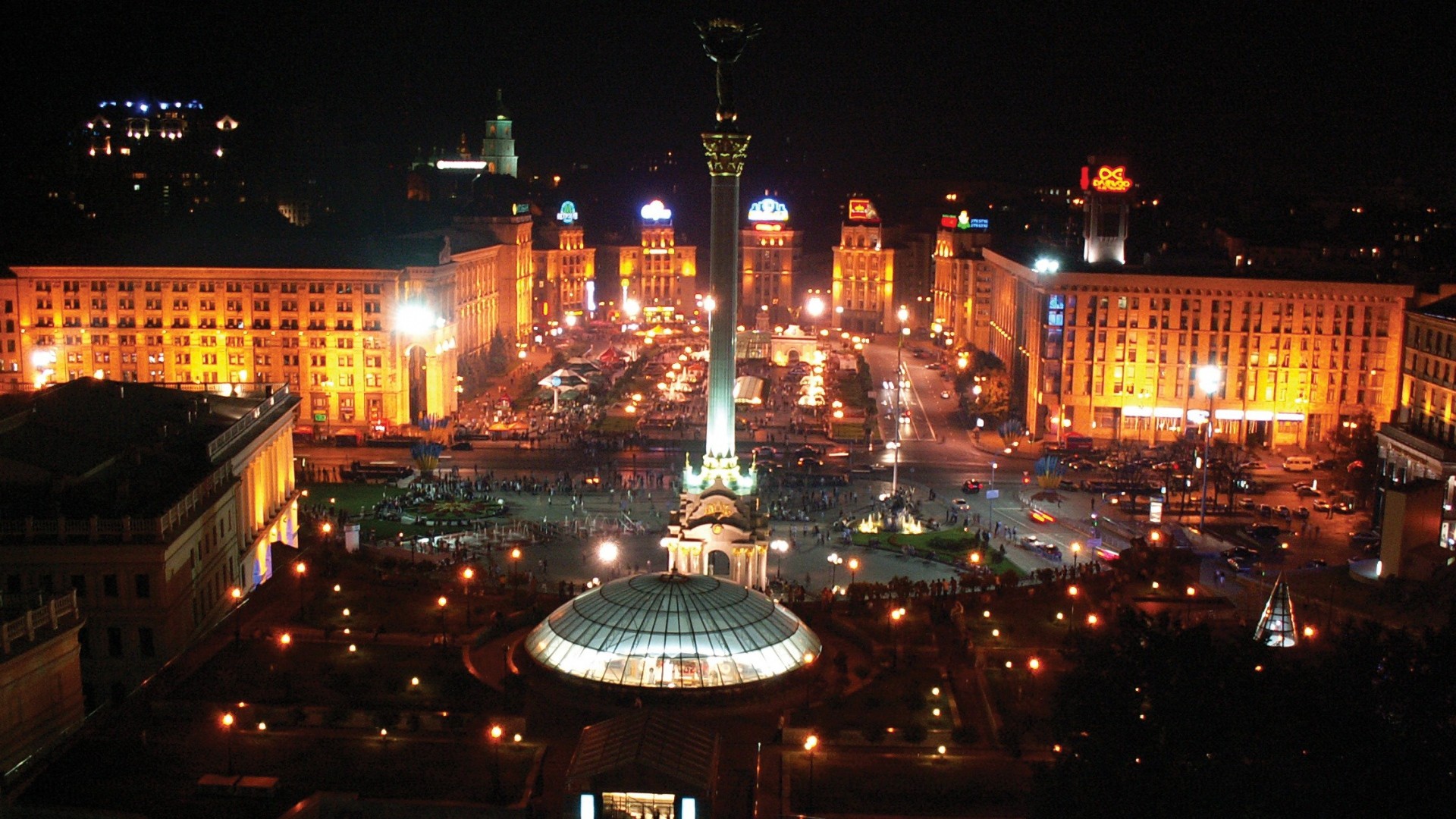 General 1920x1080 city night city lights Ukraine Kyiv