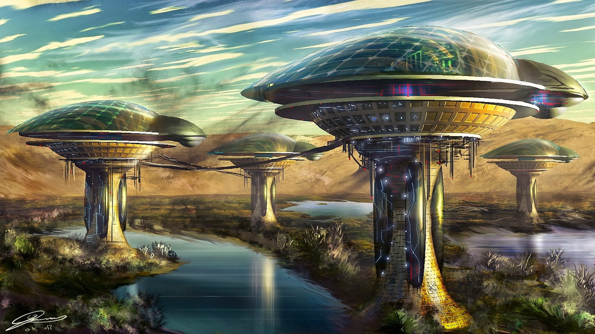 General 2048x1152 science fiction futuristic city artwork futuristic
