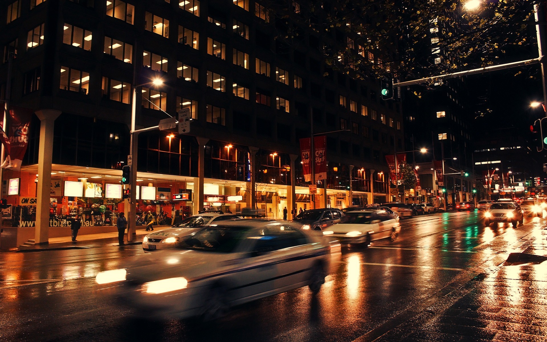 General 1920x1200 urban car street night motion blur