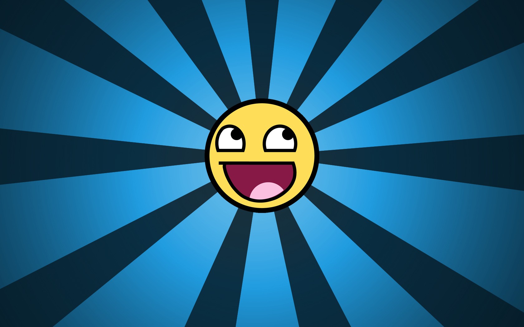 General 1680x1050 happy face awesome face blue background memes sun rays