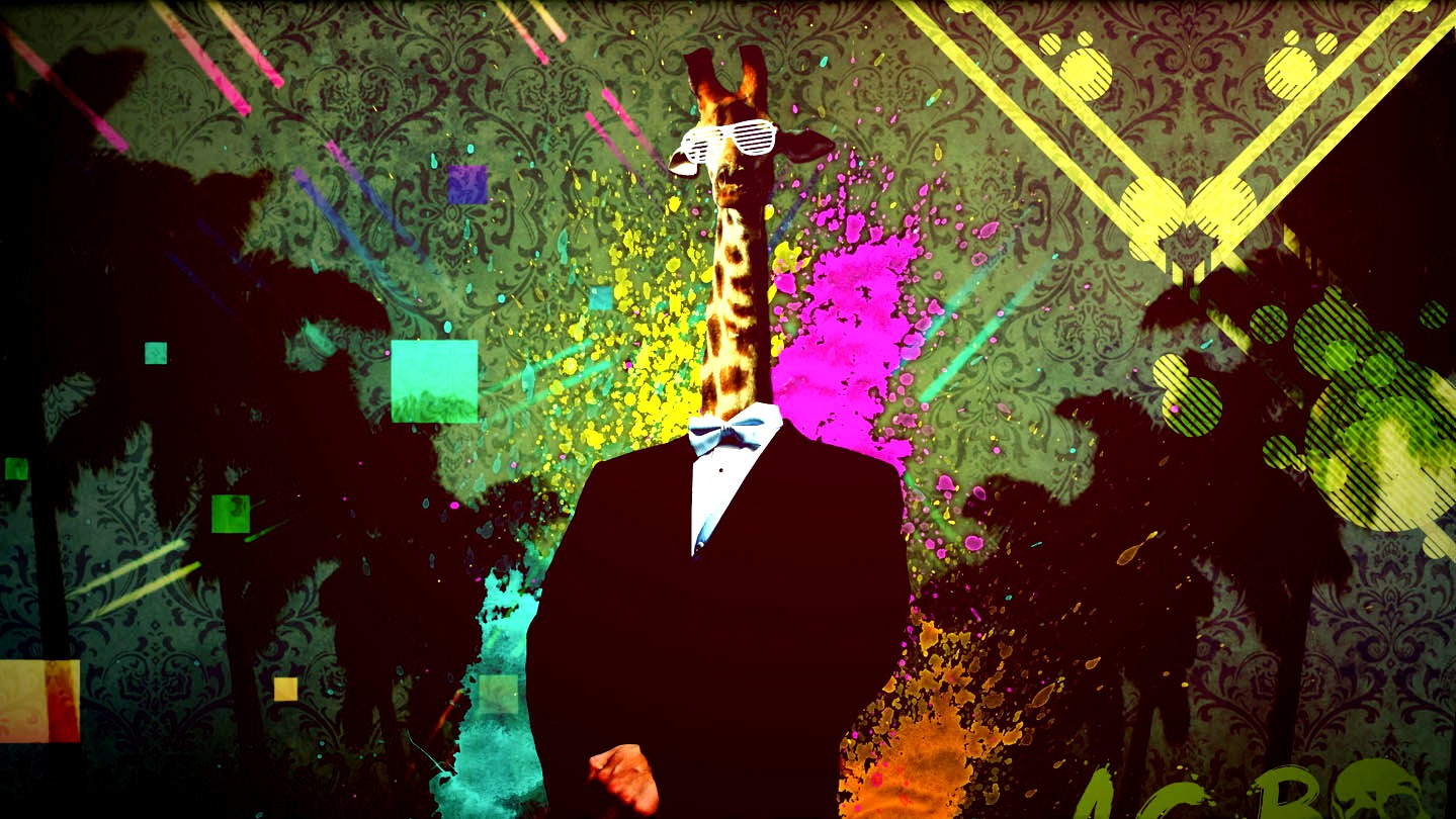 General 1439x810 digital art photoshopped surreal artwork giraffes glasses suits