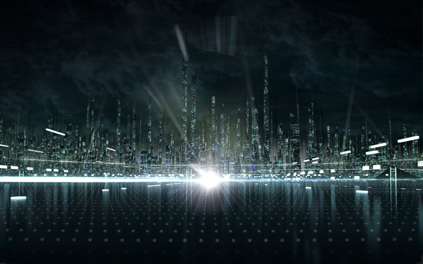 General 1440x900 science fiction futuristic city digital art CGI cityscape