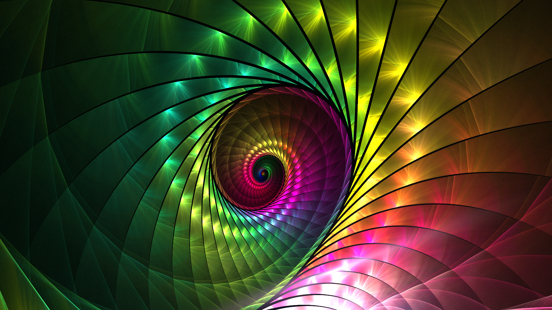 General 1920x1080 abstract spiral fractal digital art