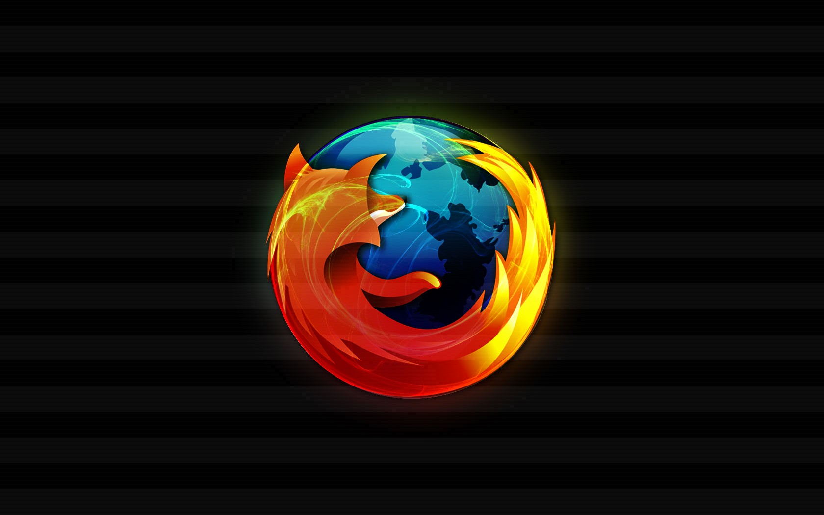 General 1680x1050 Mozilla Firefox logo black background fox orange simple background Software Browser