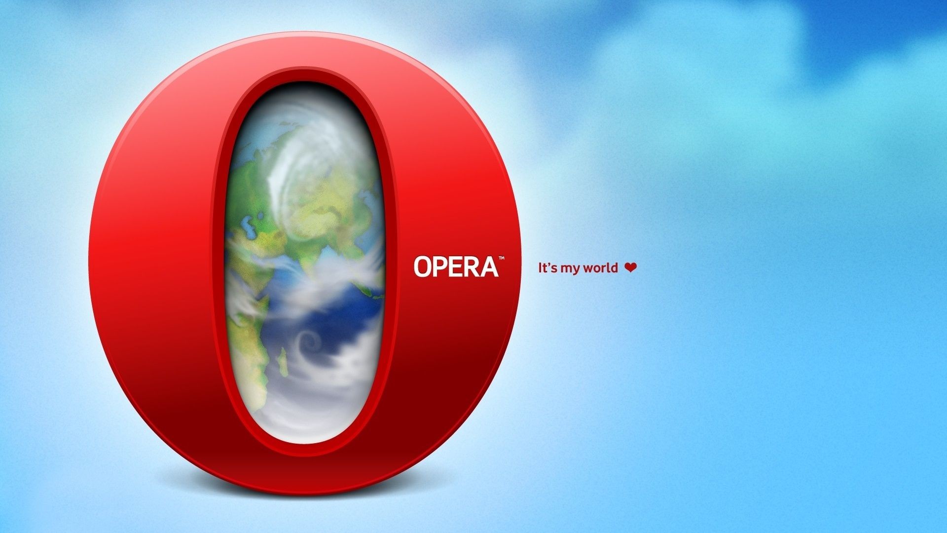 General 1920x1080 Opera browser cyan background Asia logo gradient blue background digital art