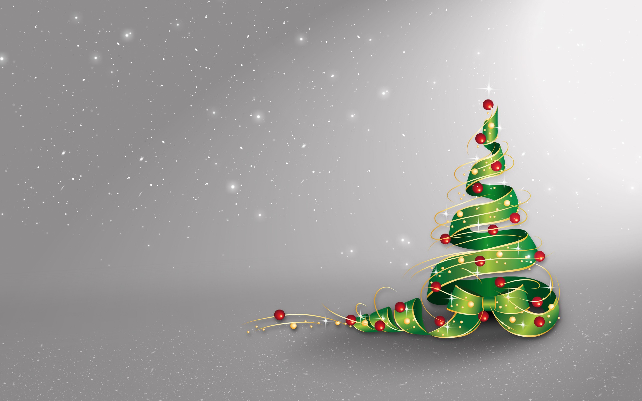 General 2560x1600 New Year snow Christmas ornaments  Christmas holiday gray background gradient simple background