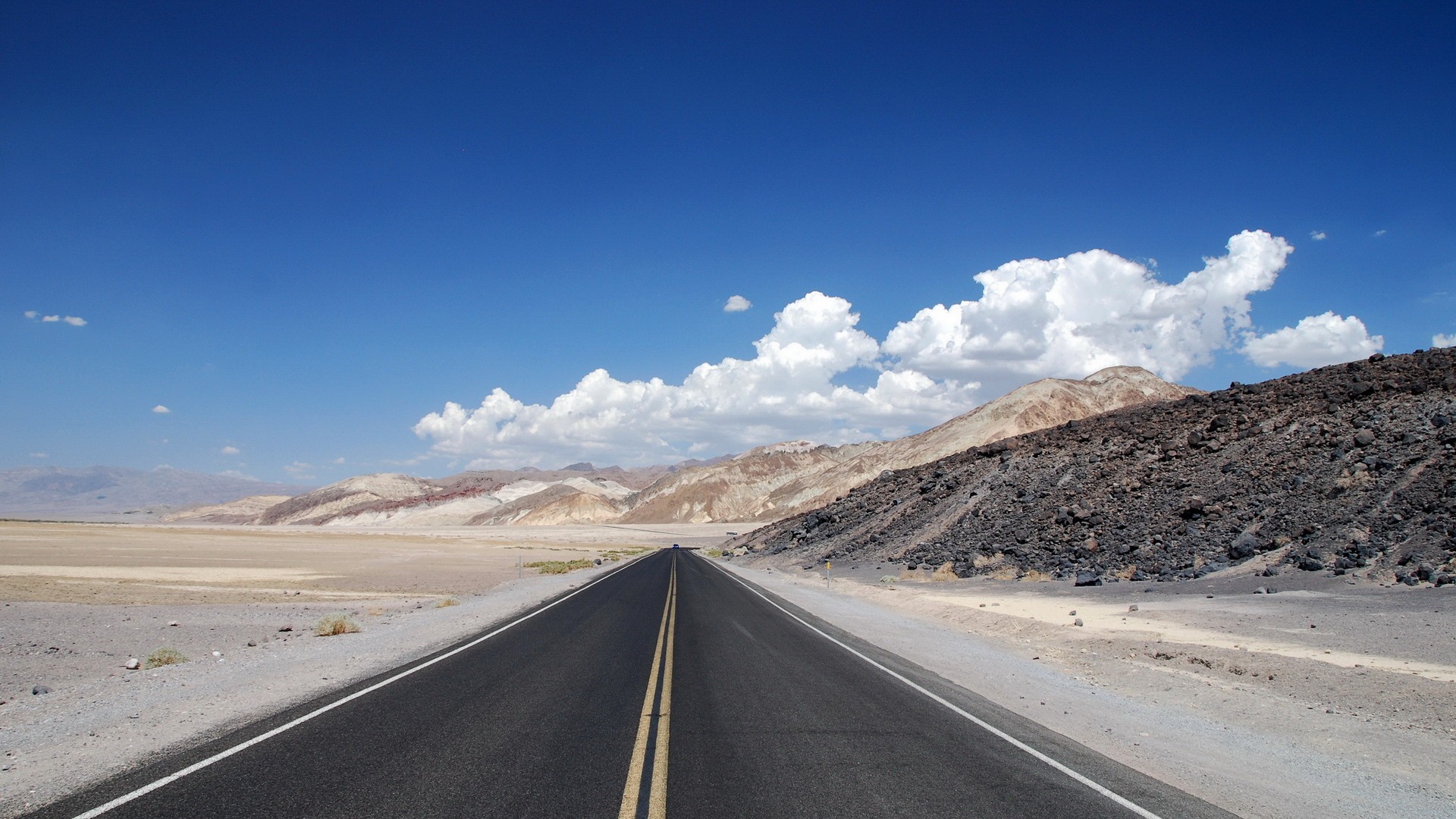 General 1920x1080 landscape road desert mountains Death Valley nature USA long road asphalt