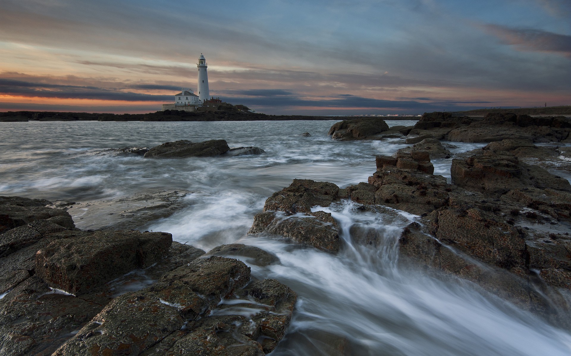 General 1920x1200 landscape water lighthouse rocks building nature outdoors