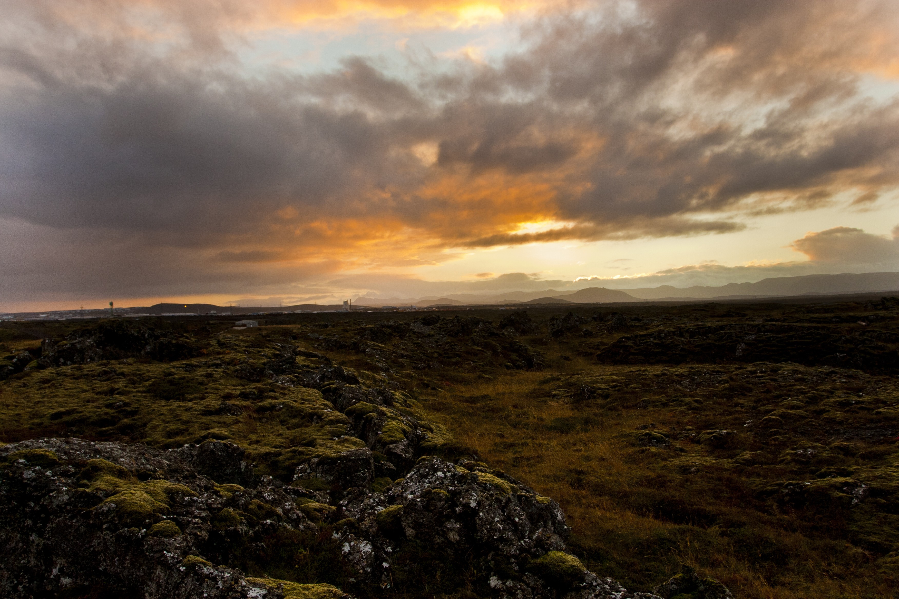 General 3504x2336 Iceland landscape nature field sunset clouds rocks nordic landscapes