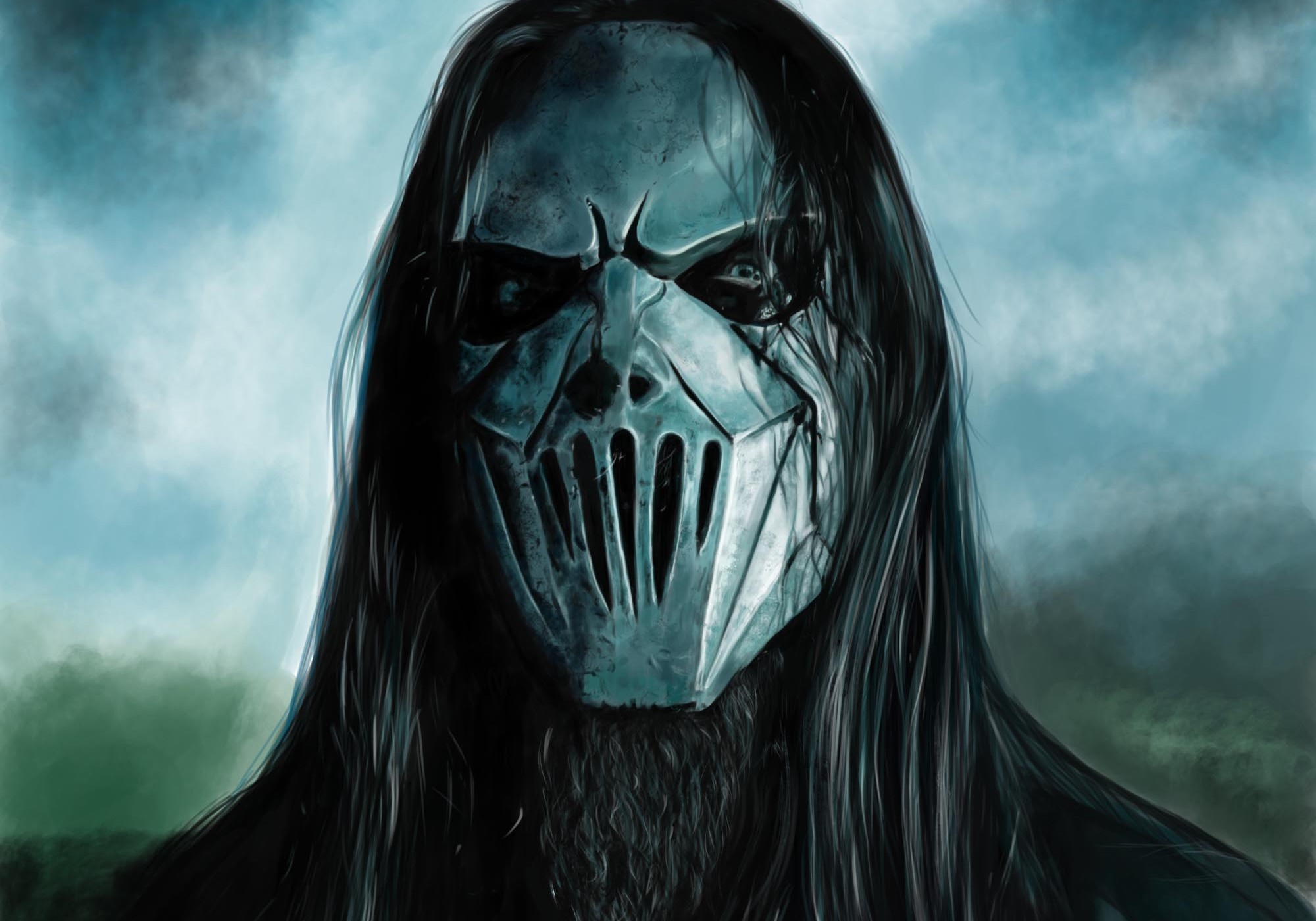 General 2000x1401 drawing Slipknot Mick Thomson shock rock nu metal mask music artwork
