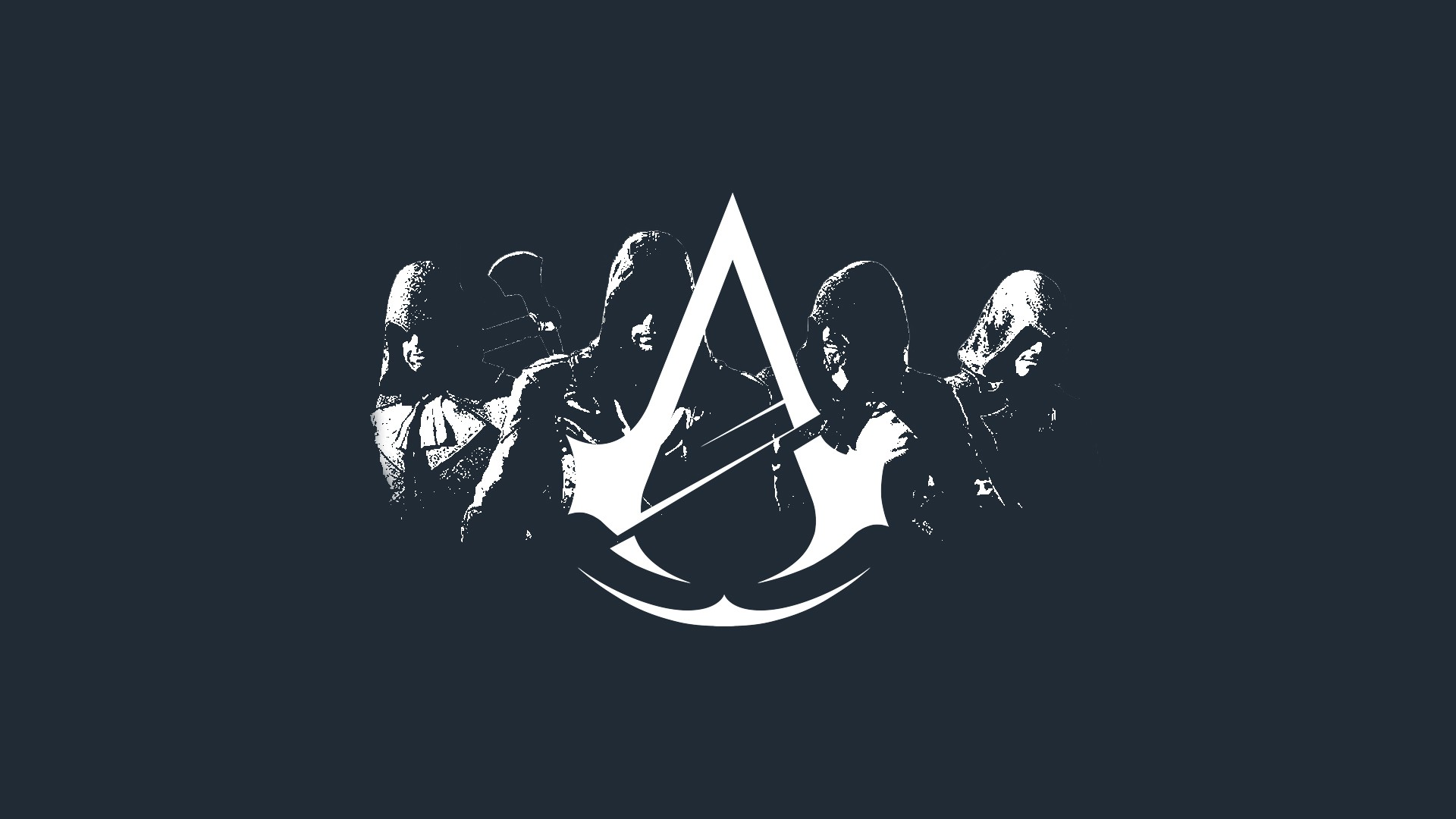 General 1920x1080 Assassin's Creed Assassin's Creed:  Unity logo video game characters simple background video games minimalism PC gaming video game art