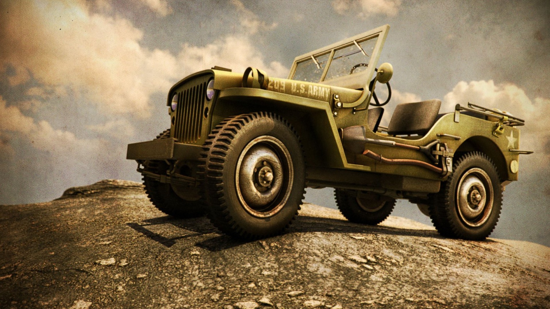 General 1920x1080 car vehicle Jeep United States Army military vehicle military artwork American cars