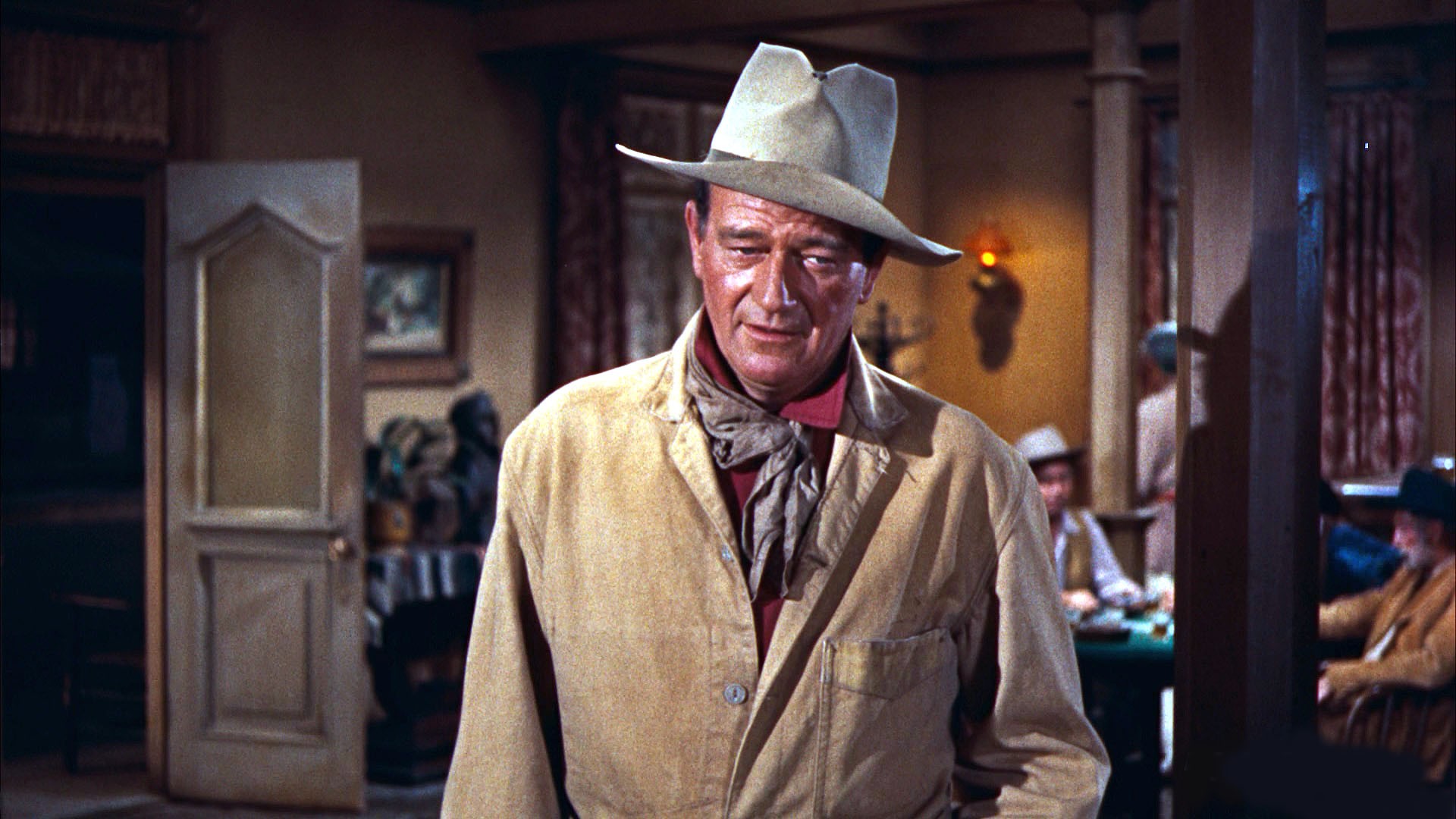 People 1920x1080 movies western John Wayne men hat actor Rio Bravo