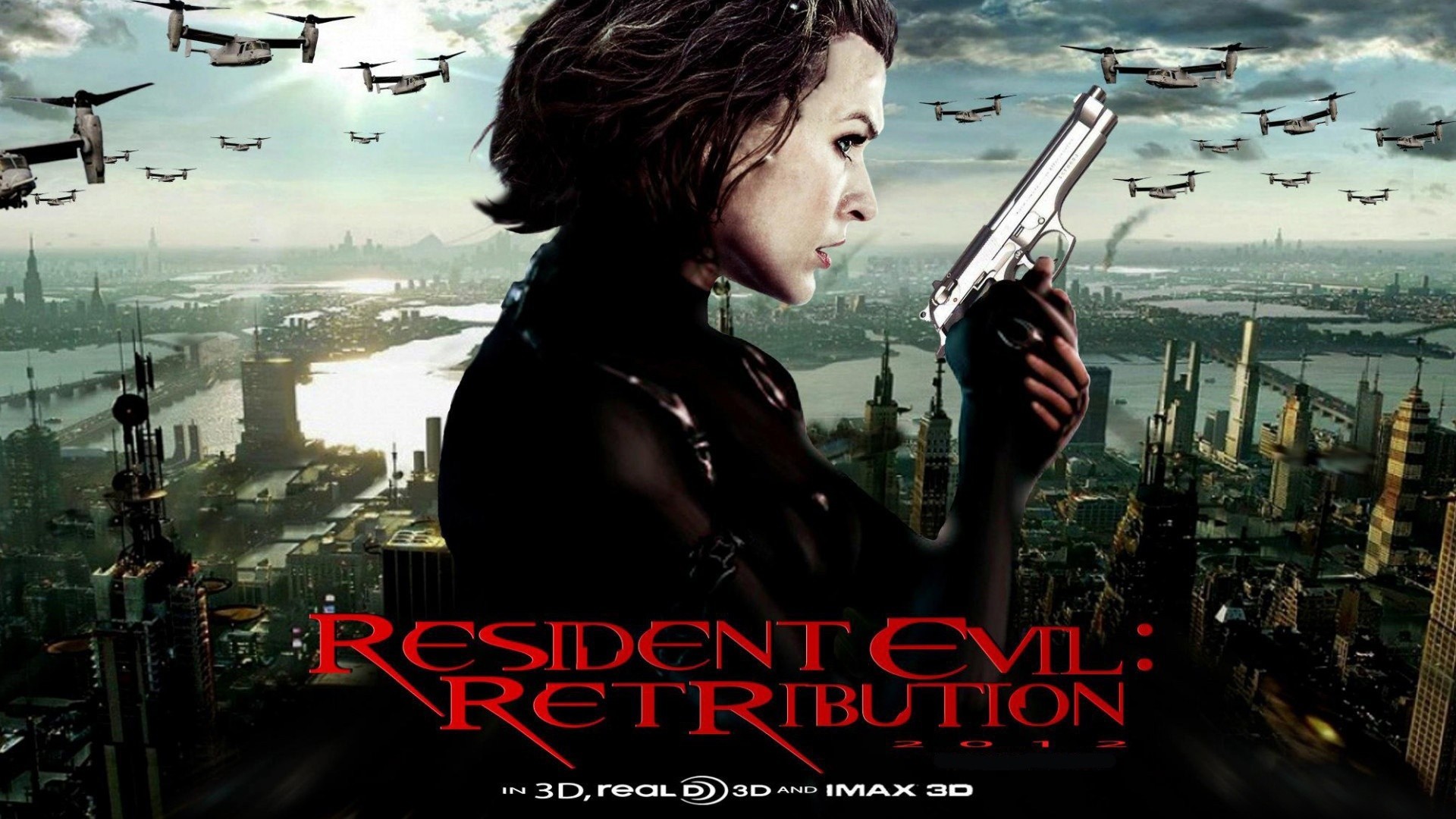 General 1920x1080 movies Resident Evil: Retribution Milla Jovovich  girls with guns gun women American women actress