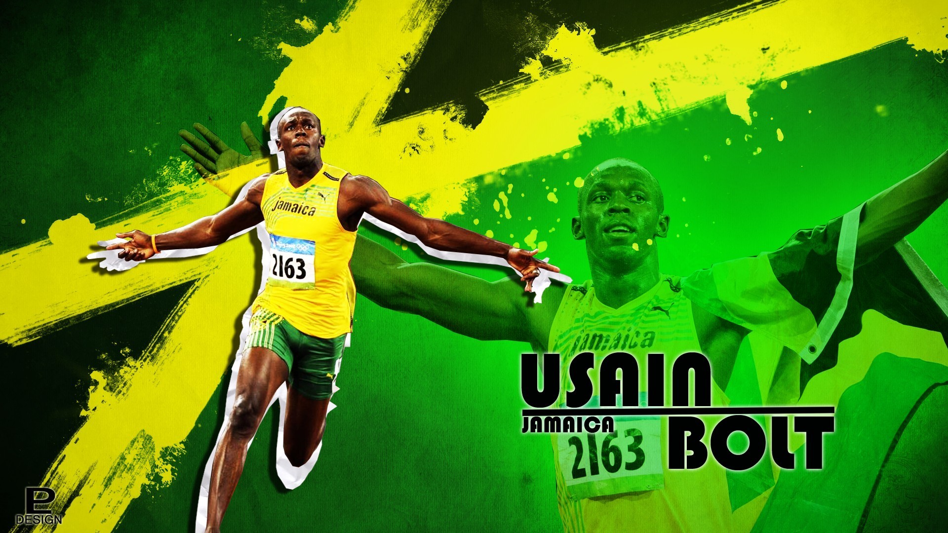 People 1920x1080 Usain Bolt running men numbers sport athletes