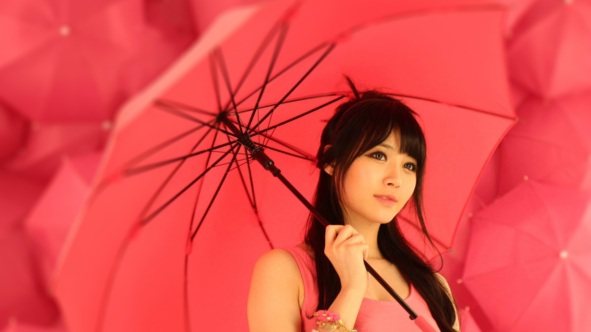 People 1920x1080 Korean women K-pop Girl's Day Korean women umbrella dark hair makeup model Asian