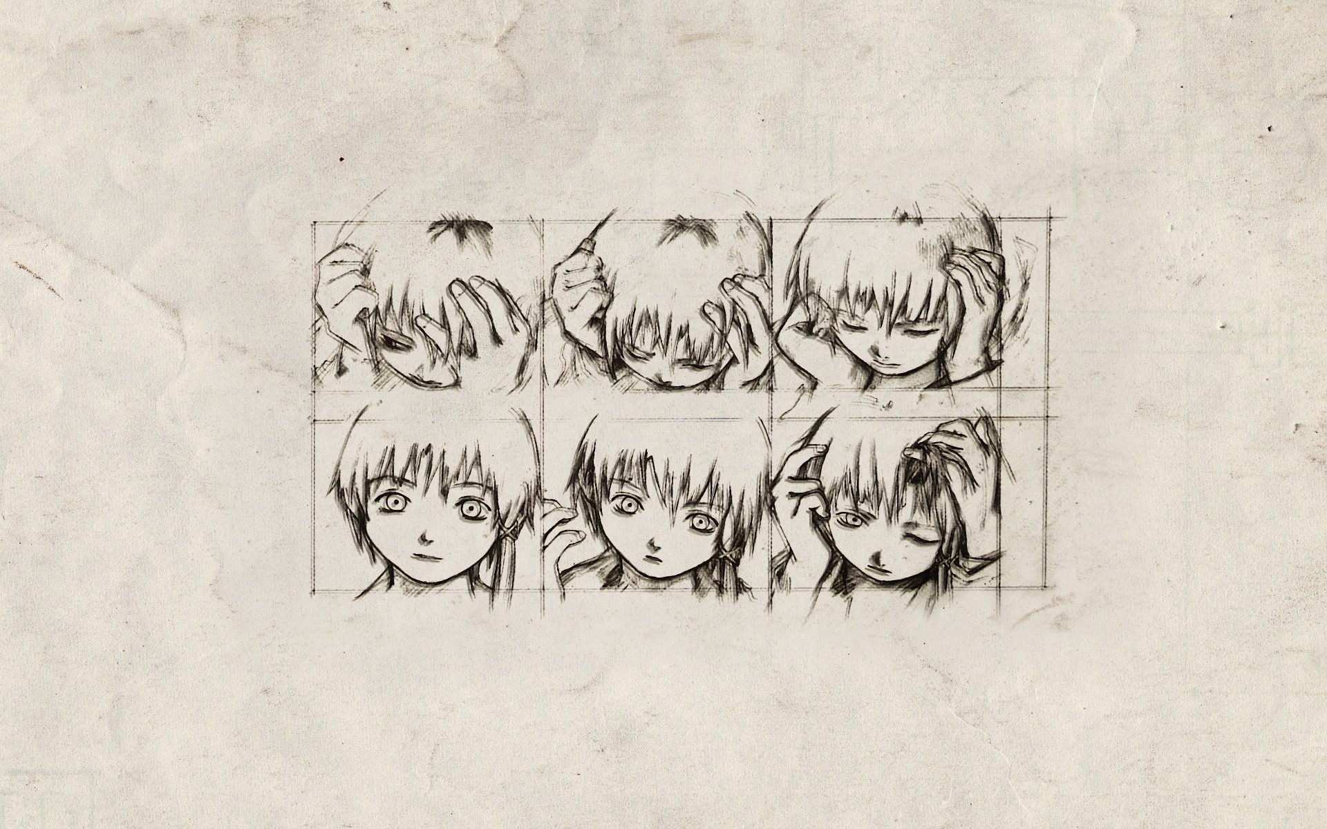 Anime 1920x1200 Serial Experiments Lain Lain Iwakura white background sketches anime anime girls simple background