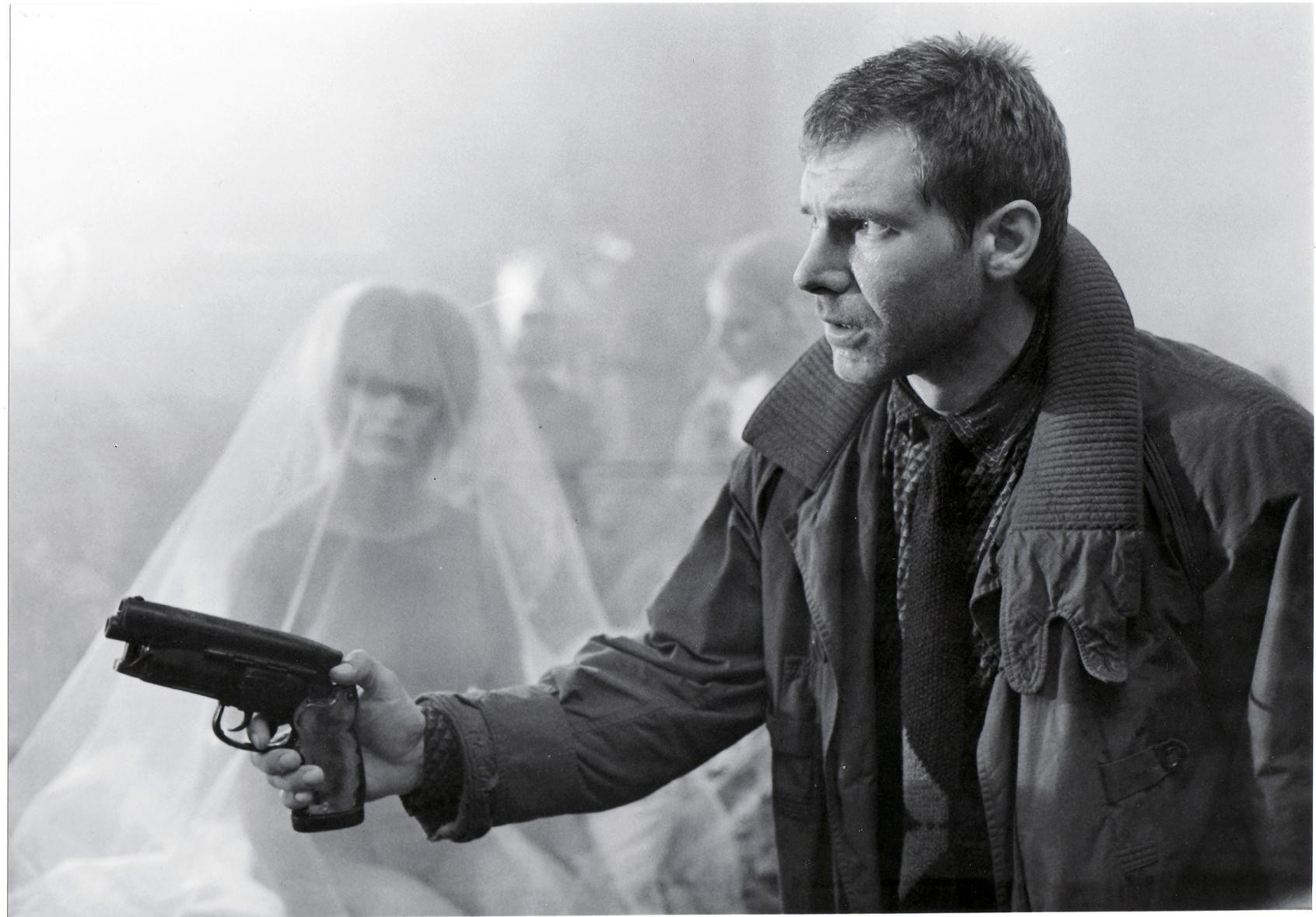 People 1692x1179 Harrison Ford Rick Deckard Blade Runner monochrome movies gun weapon science fiction Science Fiction Men men