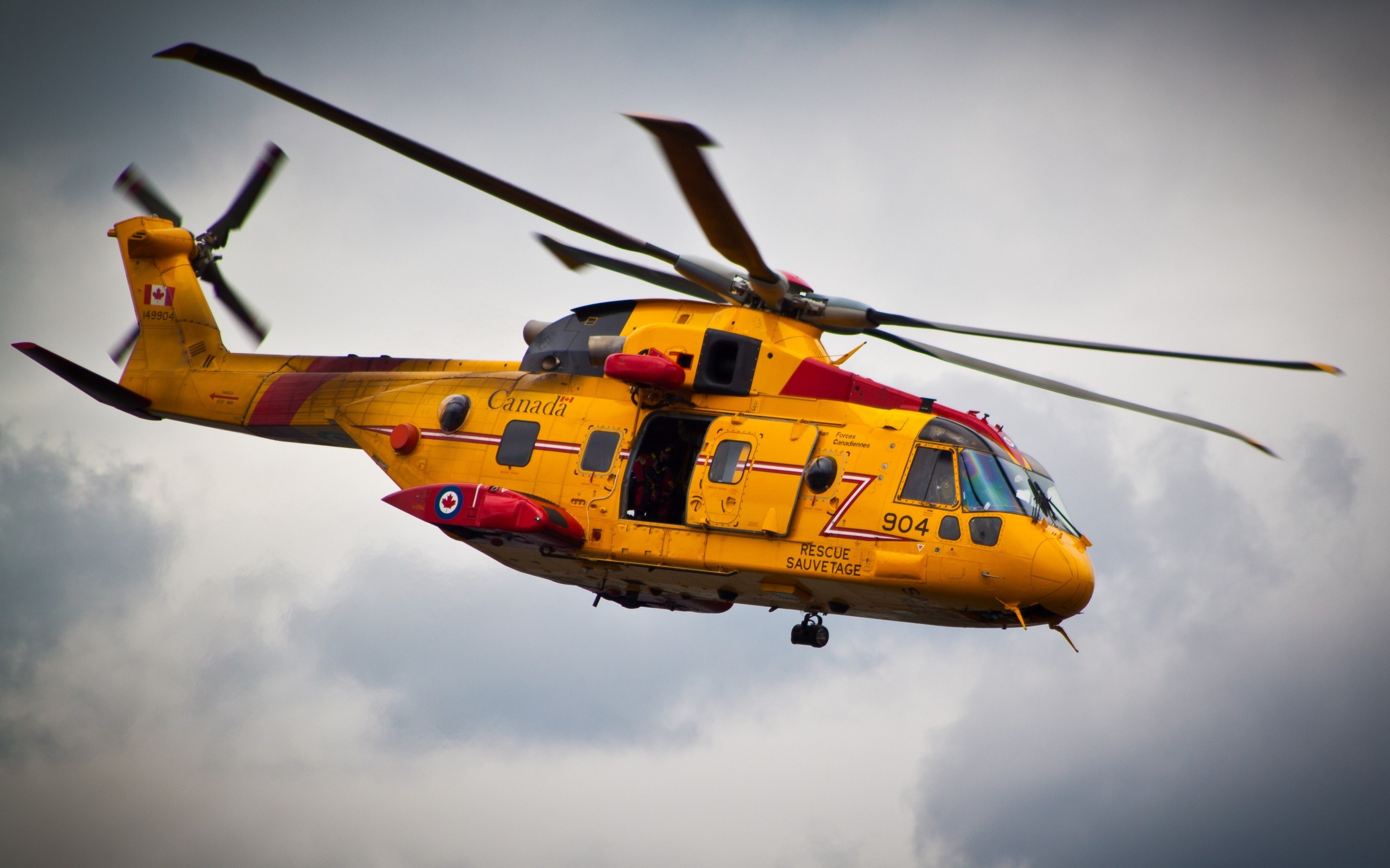General 2560x1600 helicopters vehicle Canada orange overcast numbers