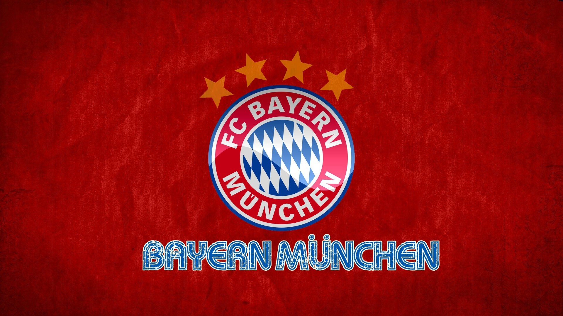 General 1920x1080 Germany logo soccer clubs soccer sport FC Bayern Munchen red background simple background digital art