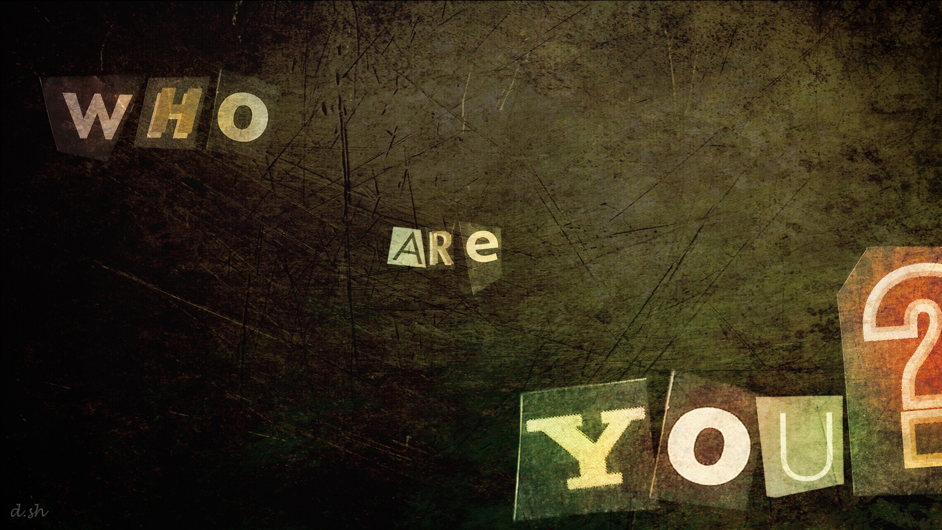 General 1920x1080 typography texture grunge ransom note effect brown digital art simple background