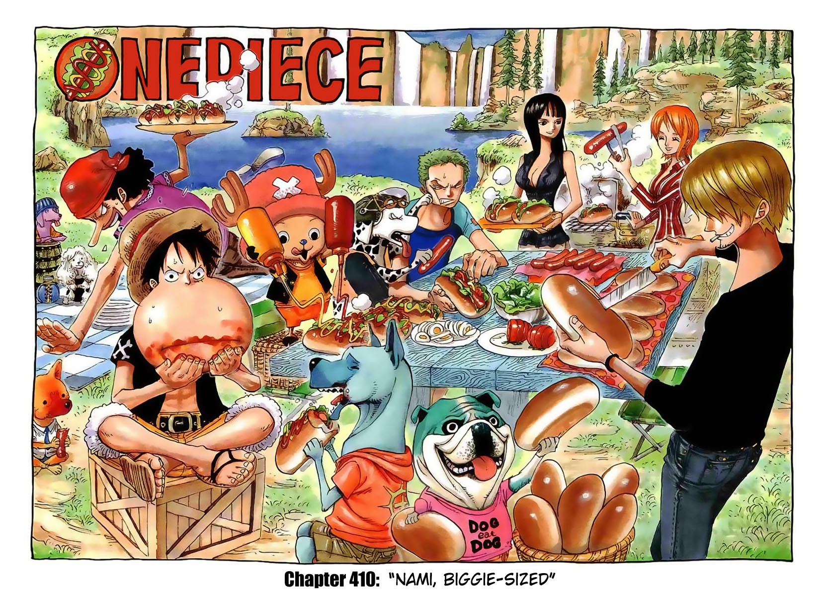 Anime 1658x1200 One Piece anime anime boys anime girls food eating sausage bread ketchup