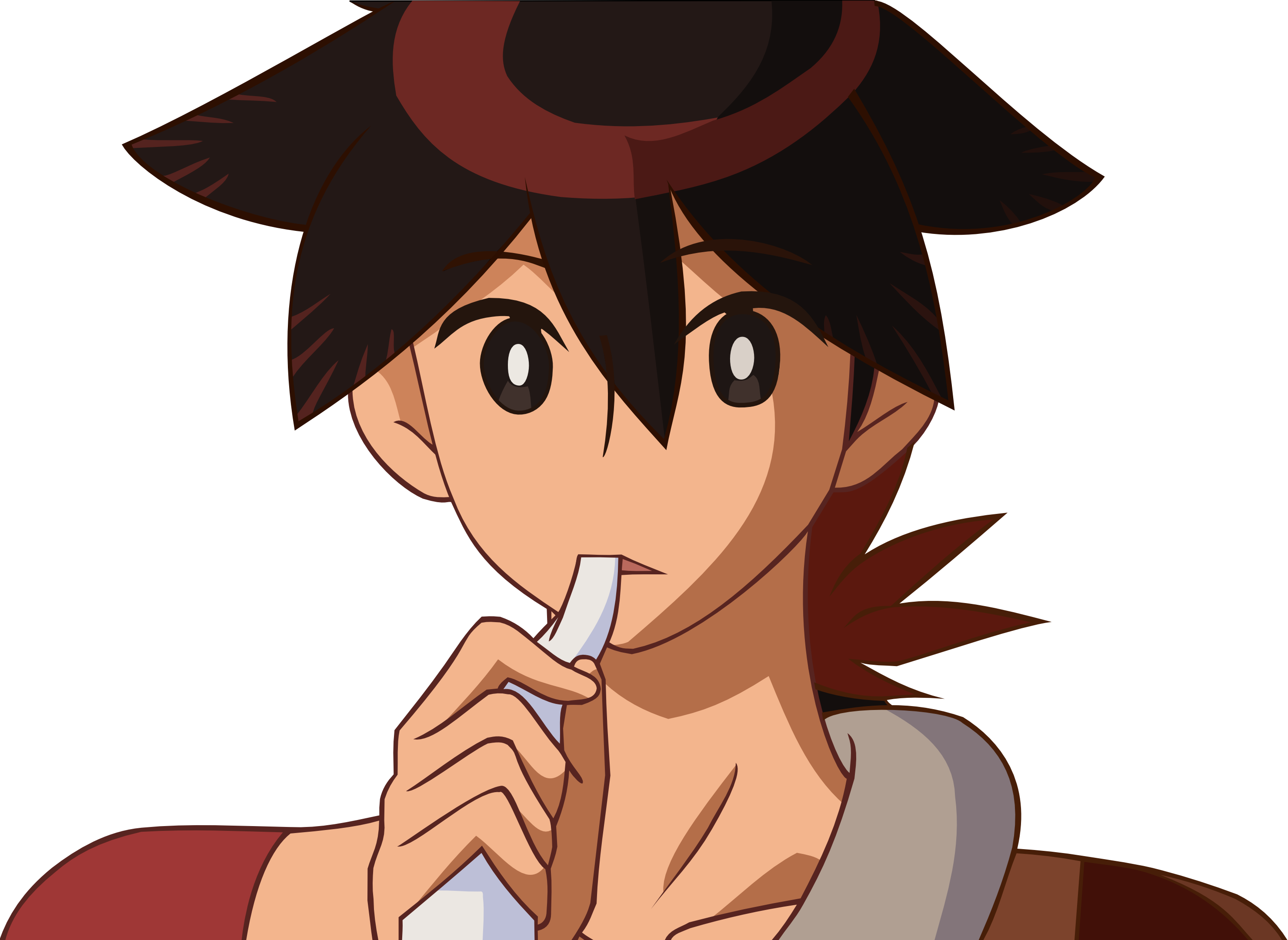 Anime 2962x2162 Yasuri Shichika anime boys anime brown eyes simple background black background