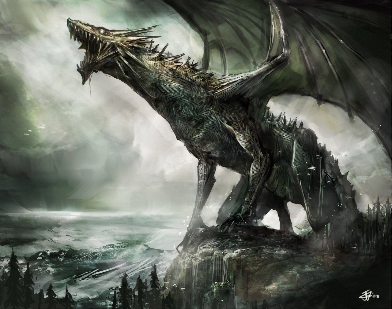 General 1280x1011 fantasy art artwork dragon Magic: The Gathering creature