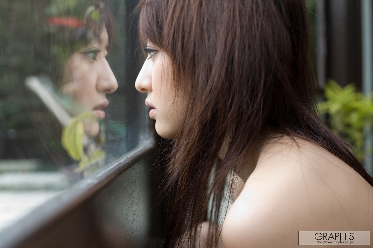 People 1280x853 women Asian window face profile reflection Graphis Rie Sakura  model brunette women indoors