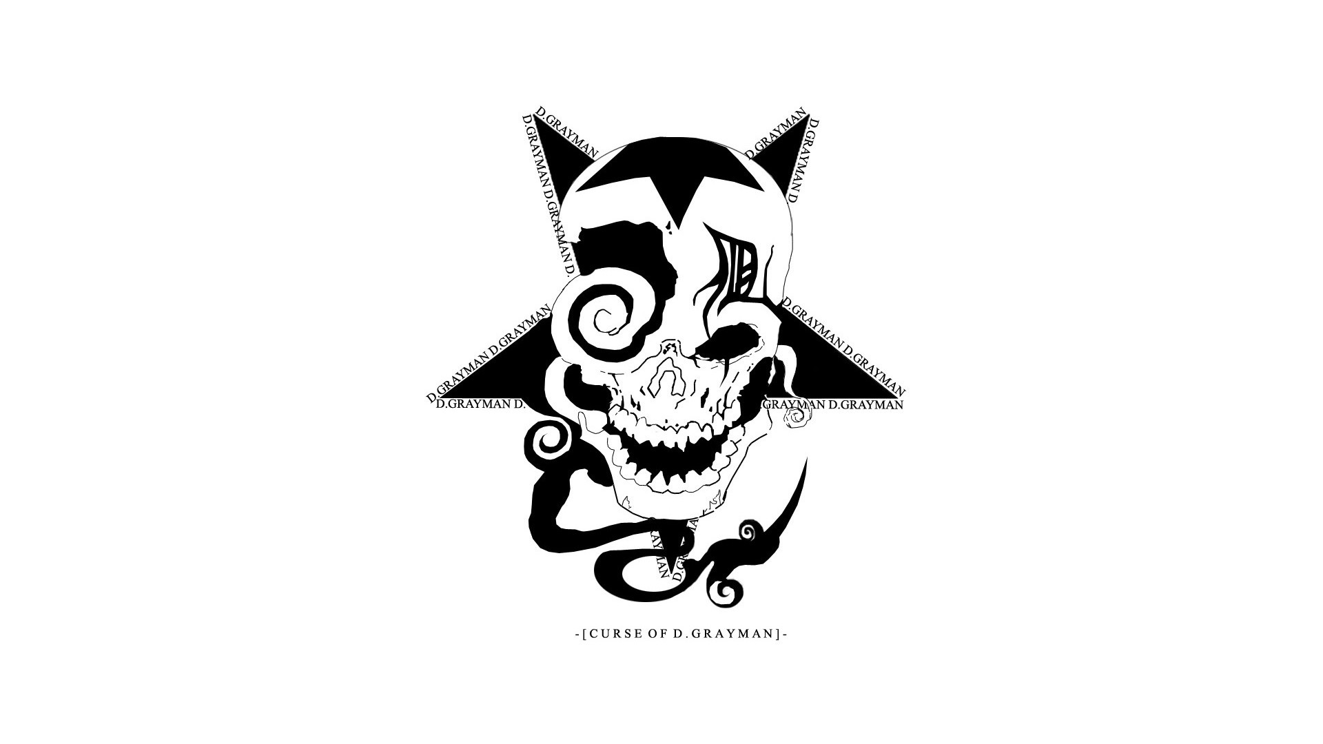 Anime 1920x1080 D.Gray-man logo skull anime white background