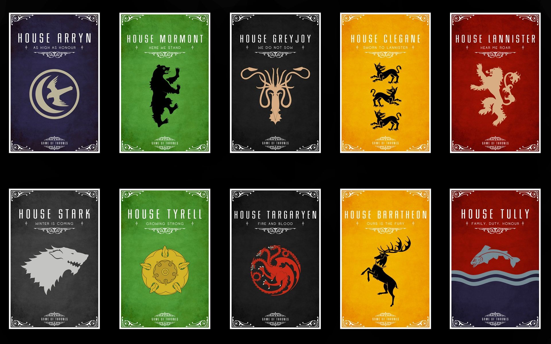 General 1920x1200 Game of Thrones A Song of Ice and Fire digital art sigils cards TV series