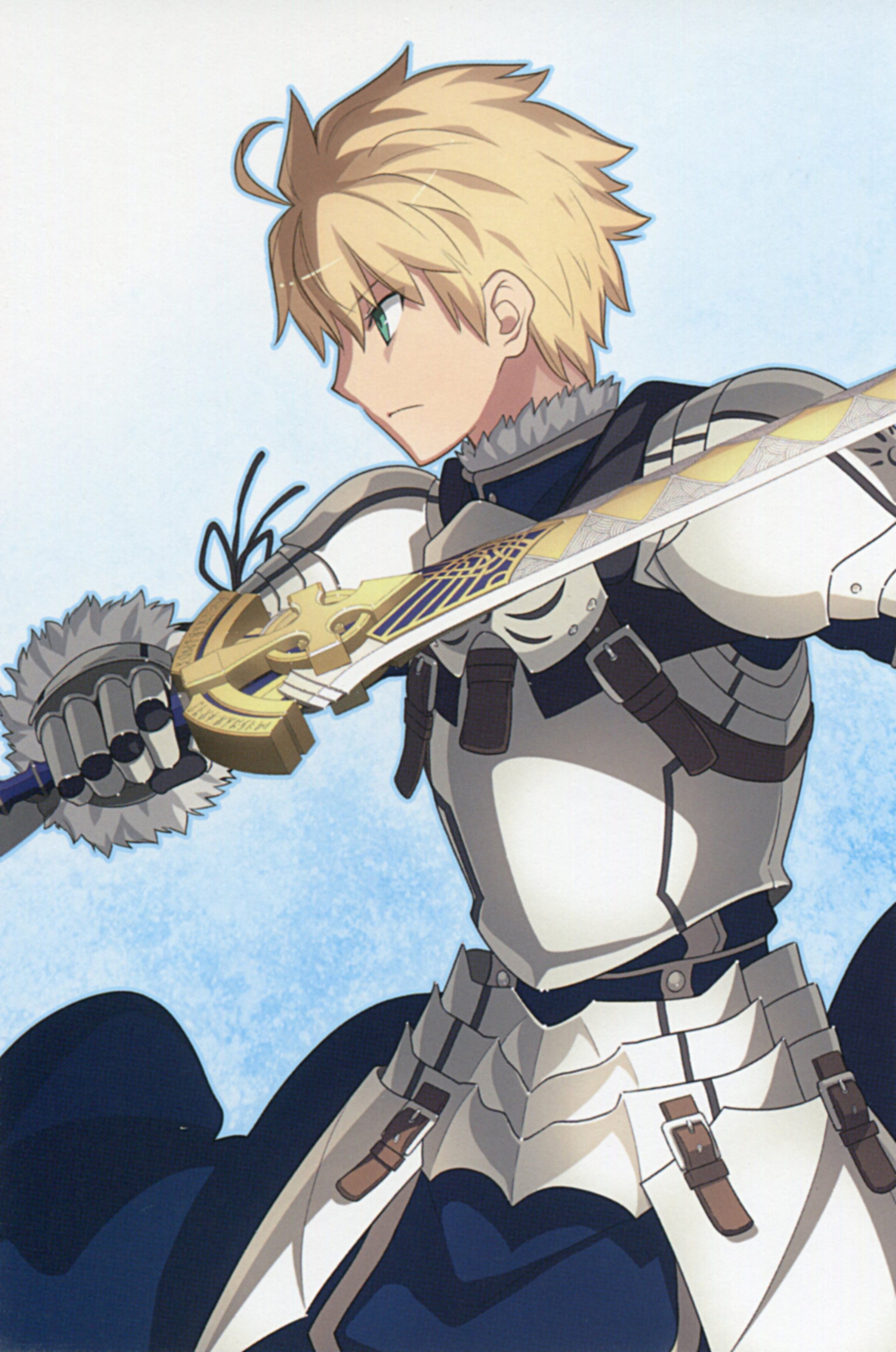 Anime 2323x3505 Fate/Prototype Saber anime boys anime armor blonde sword weapon