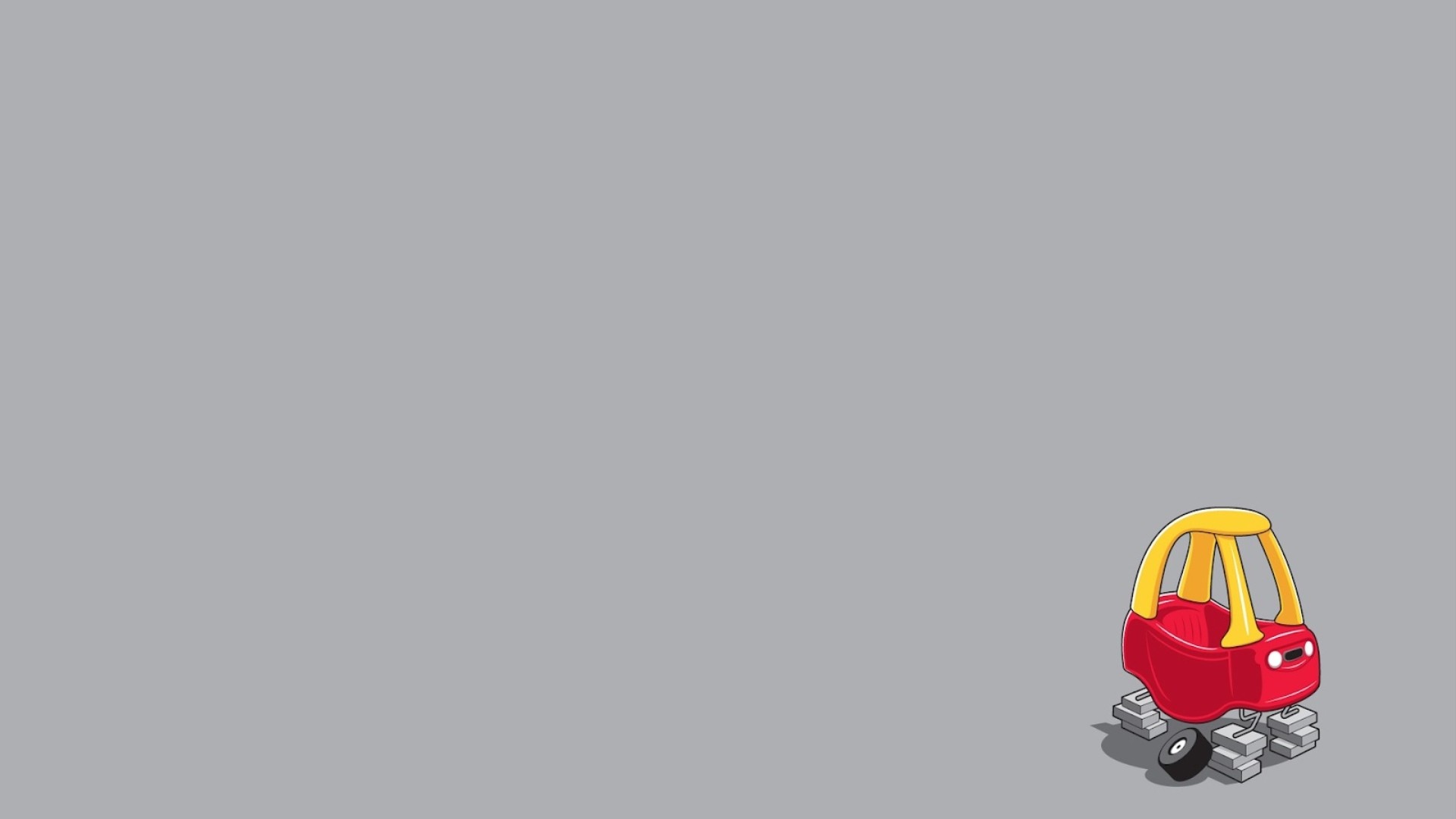 General 1920x1080 tires vehicle humor simple background gray background minimalism car