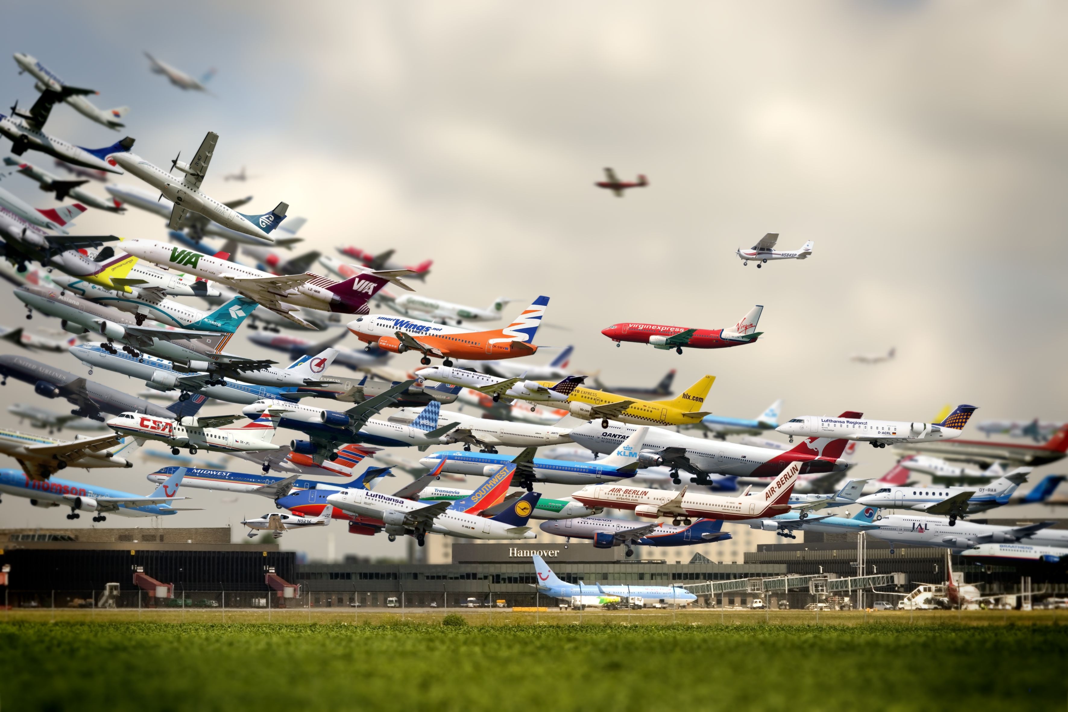 General 3543x2362 airplane Germany airport aircraft passenger aircraft Hanover digital art collage