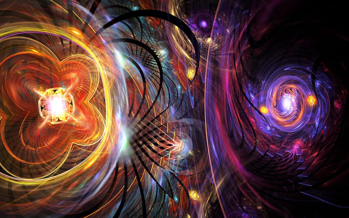 General 1440x900 digital art abstract colorful shapes swirls CGI digital glowing